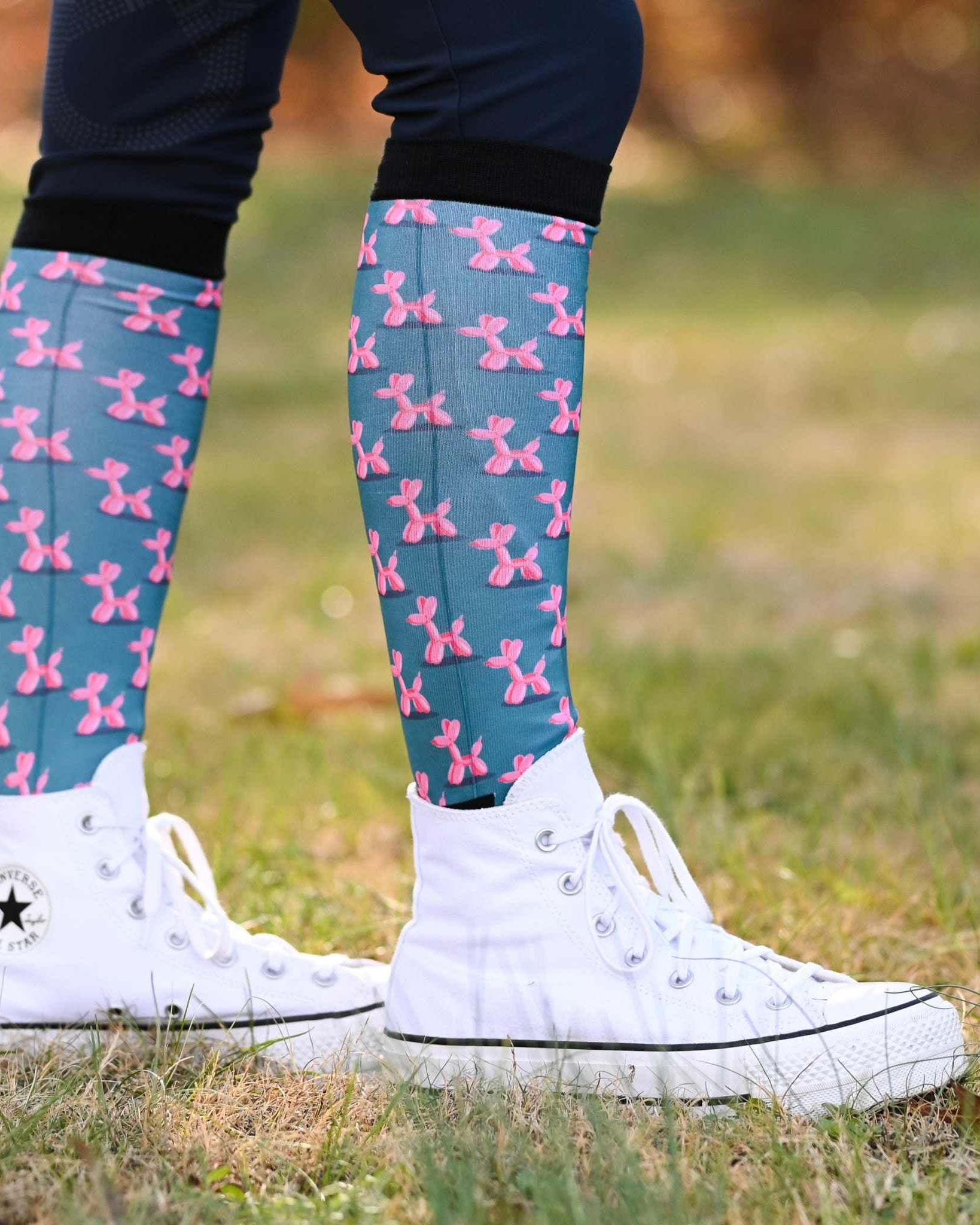 dreamers & schemers Pair & A Spare Pop Dog Pair & a Spare Socks equestrian boot socks boot socks thin socks riding socks pattern socks tall socks funny socks knee high socks horse socks horse show socks