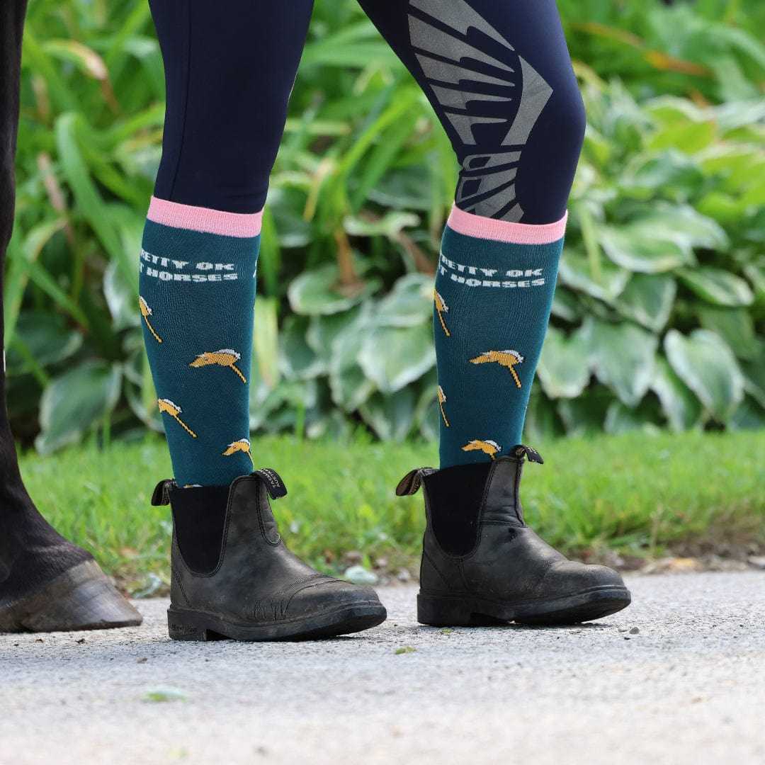 dreamers & schemers Knit Socks Pretty OK Boot Socks equestrian boot socks boot socks thin socks riding socks pattern socks tall socks funny socks knee high socks horse socks horse show socks