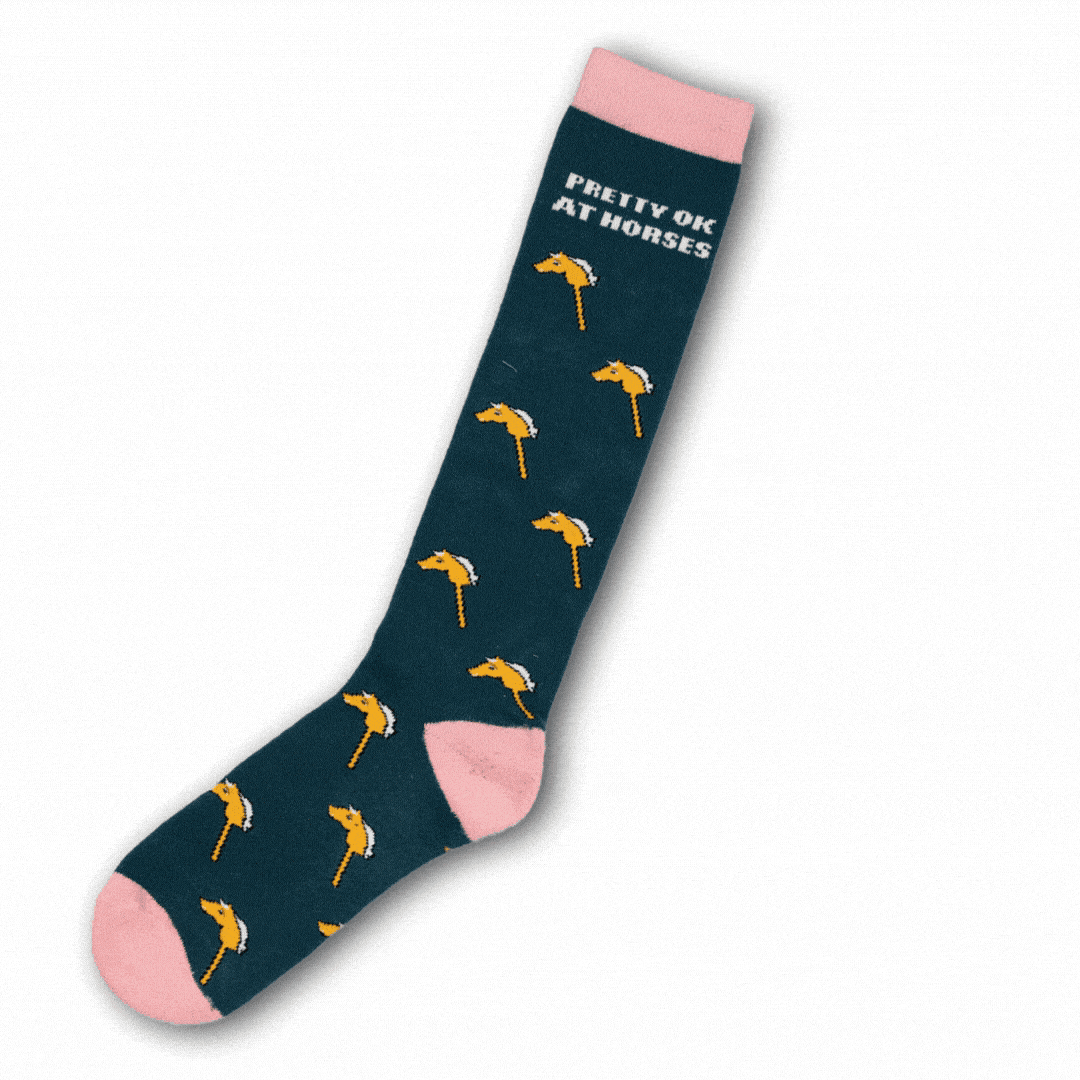 dreamers & schemers Knit Socks Pretty OK Boot Socks equestrian boot socks boot socks thin socks riding socks pattern socks tall socks funny socks knee high socks horse socks horse show socks