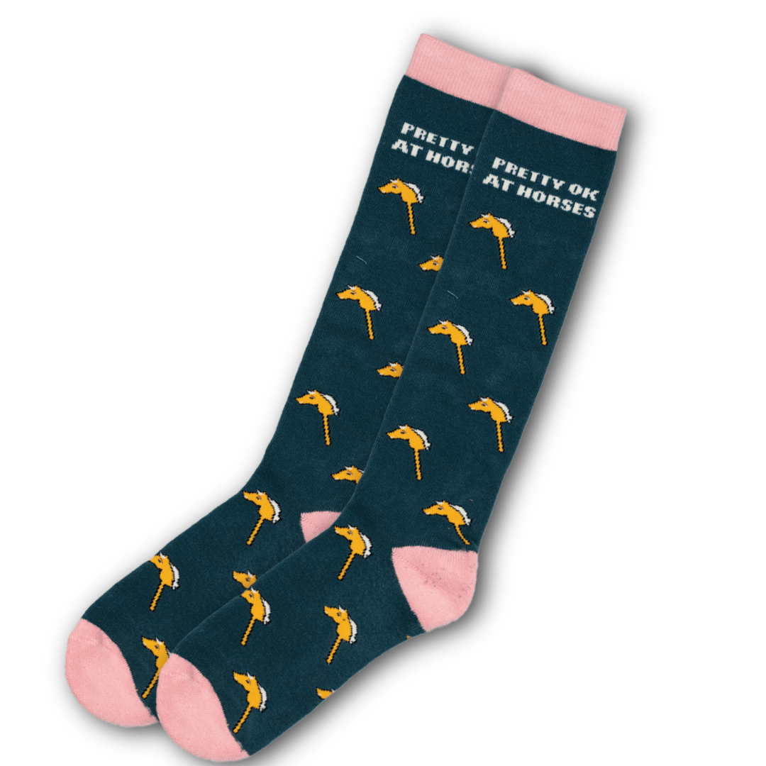 dreamers & schemers Knit Socks Pretty OK Boot Socks equestrian boot socks boot socks thin socks riding socks pattern socks tall socks funny socks knee high socks horse socks horse show socks