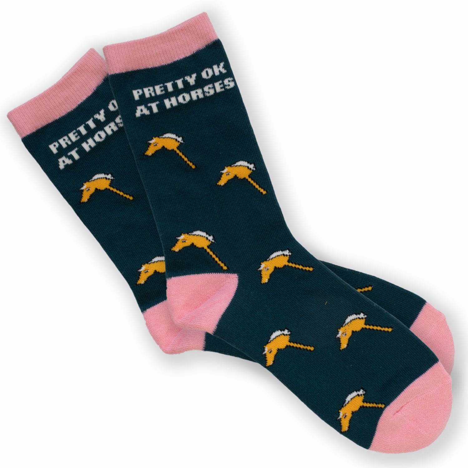dreamers & schemers Crew Socks Pretty OK Crew Socks equestrian boot socks boot socks thin socks riding socks pattern socks tall socks funny socks knee high socks horse socks horse show socks