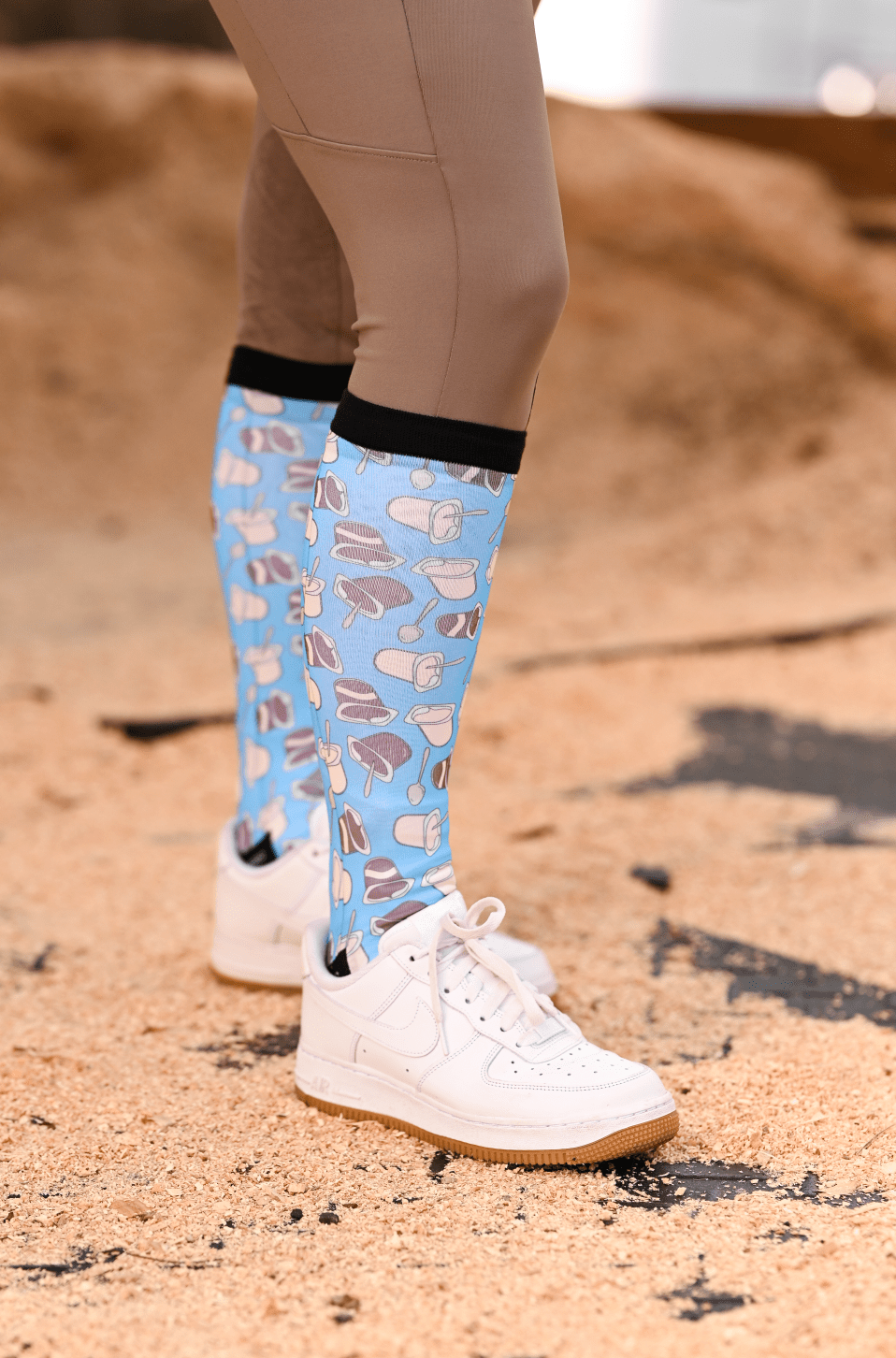 dreamers & schemers Pair & A Spare Pudding Cup Pair & a Spare equestrian boot socks boot socks thin socks riding socks pattern socks tall socks funny socks knee high socks horse socks horse show socks