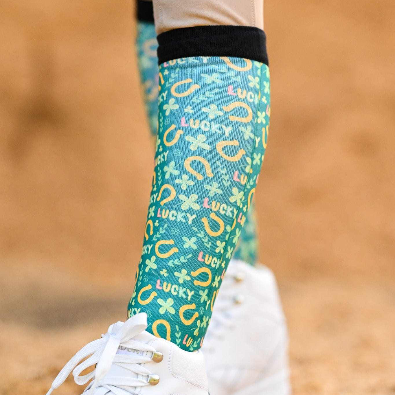 dreamers & schemers Limited Edition Retro My Lucky Socks equestrian boot socks boot socks thin socks riding socks pattern socks tall socks funny socks knee high socks horse socks horse show socks