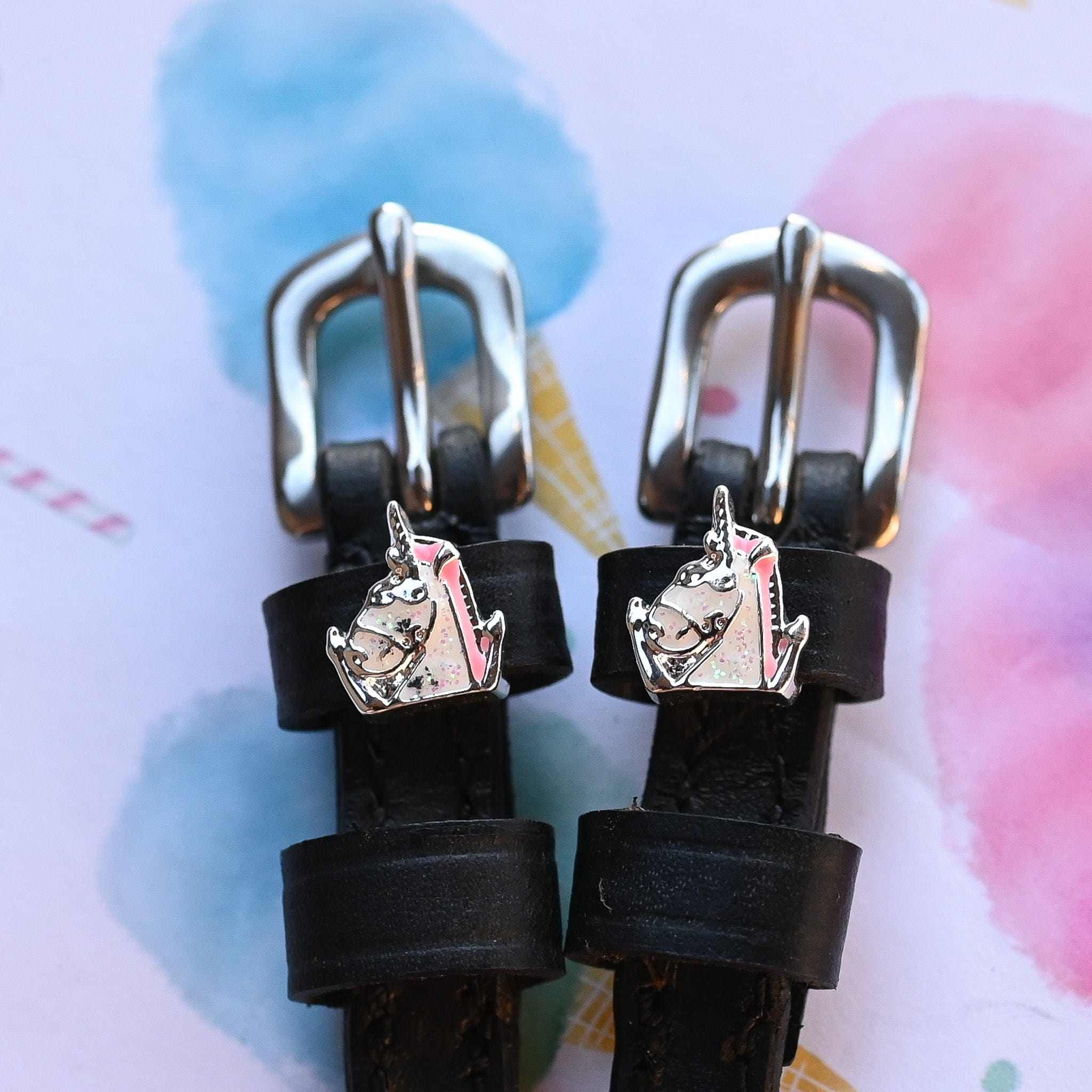 ManeJane Spur Straps Sassy Unicorn Spur Straps equestrian boot socks boot socks thin socks riding socks pattern socks tall socks funny socks knee high socks horse socks horse show socks