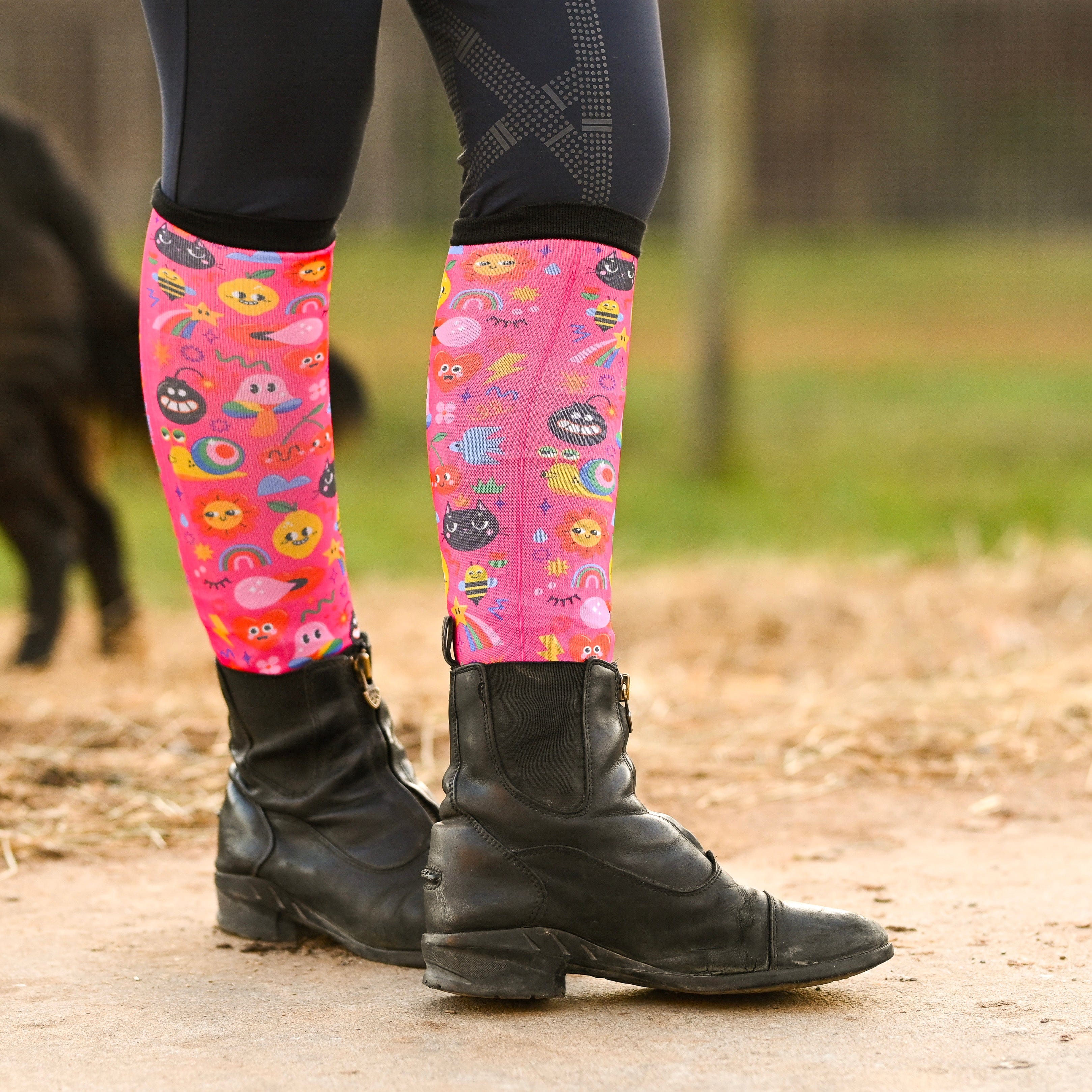 dreamers & schemers Youth Pair & a Spare School's Out Youth Pair & a Spare Socks equestrian boot socks boot socks thin socks riding socks pattern socks tall socks funny socks knee high socks horse socks horse show socks