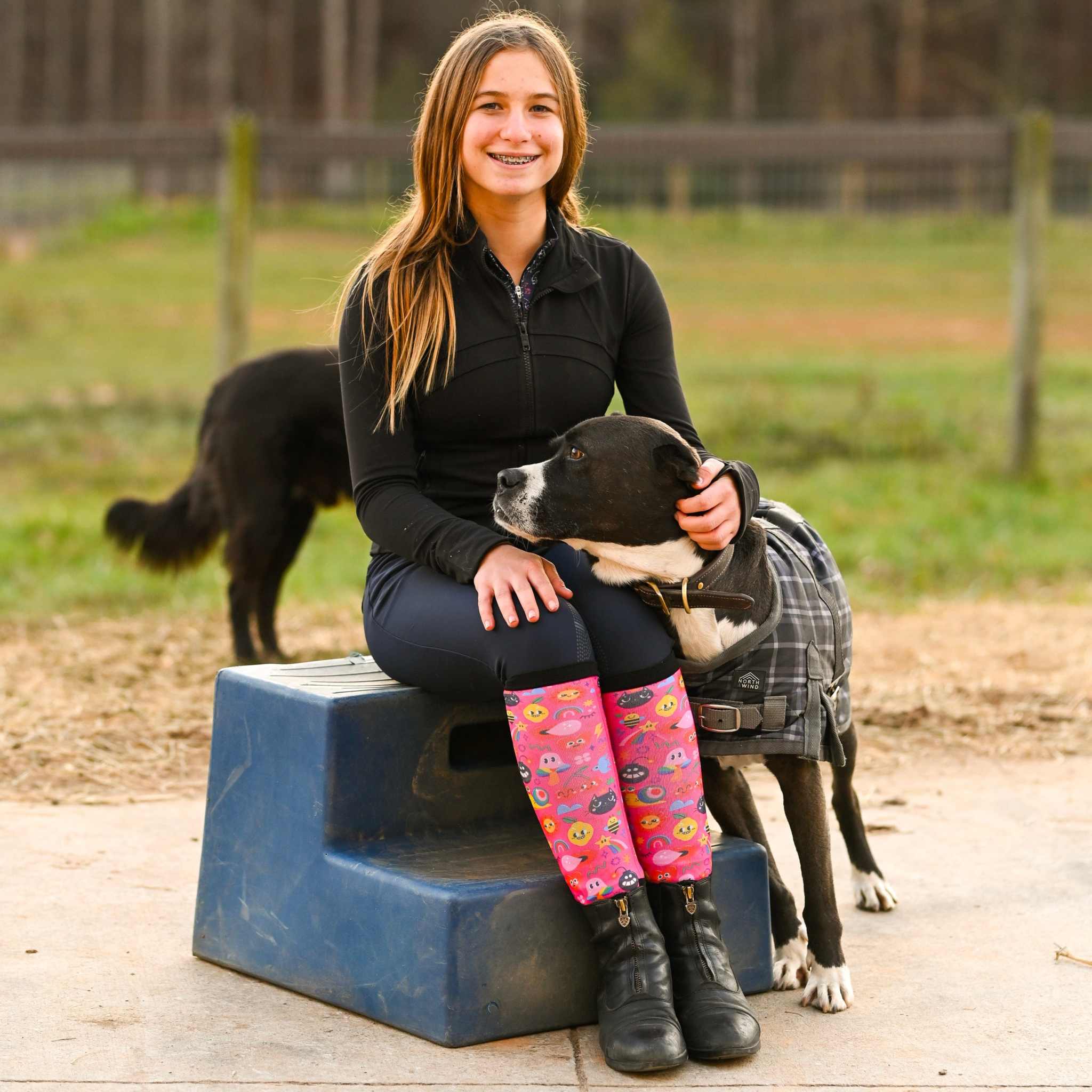 dreamers & schemers Youth Pair & a Spare School's Out Youth Pair & a Spare Socks equestrian boot socks boot socks thin socks riding socks pattern socks tall socks funny socks knee high socks horse socks horse show socks