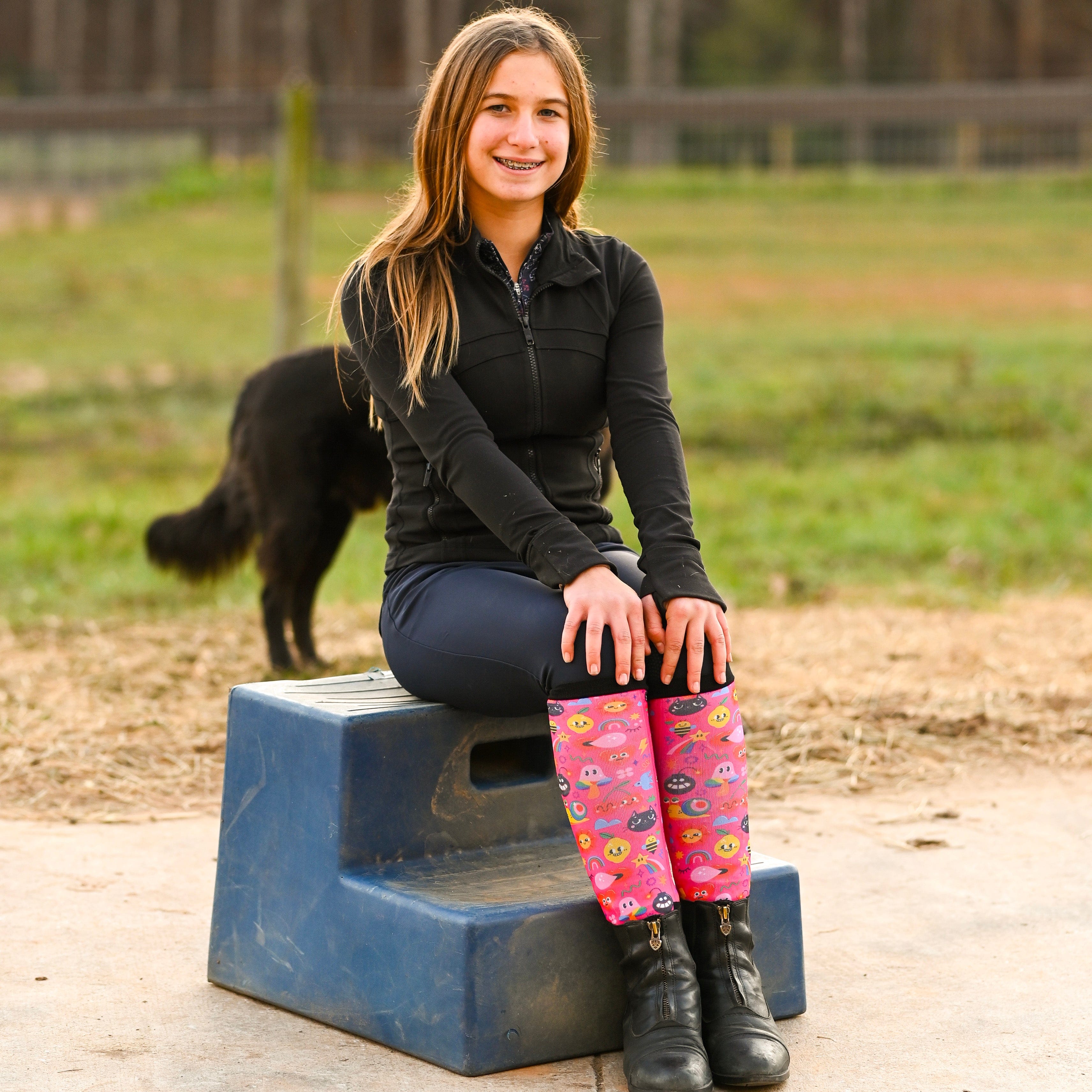 dreamers & schemers Youth Pair & a Spare School's Out Youth Pair & a Spare Socks equestrian boot socks boot socks thin socks riding socks pattern socks tall socks funny socks knee high socks horse socks horse show socks