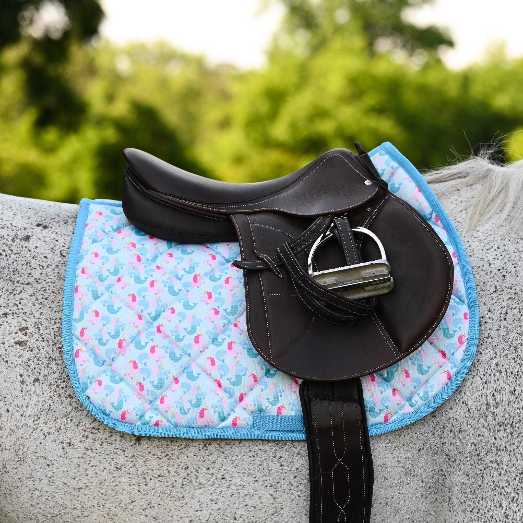 Dreamers & Schemers Sea Corn Saddle Pad – patterned saddle pad, equestrian gift, horseback riding gear from Dreamers & Schemers Saddle Pads
