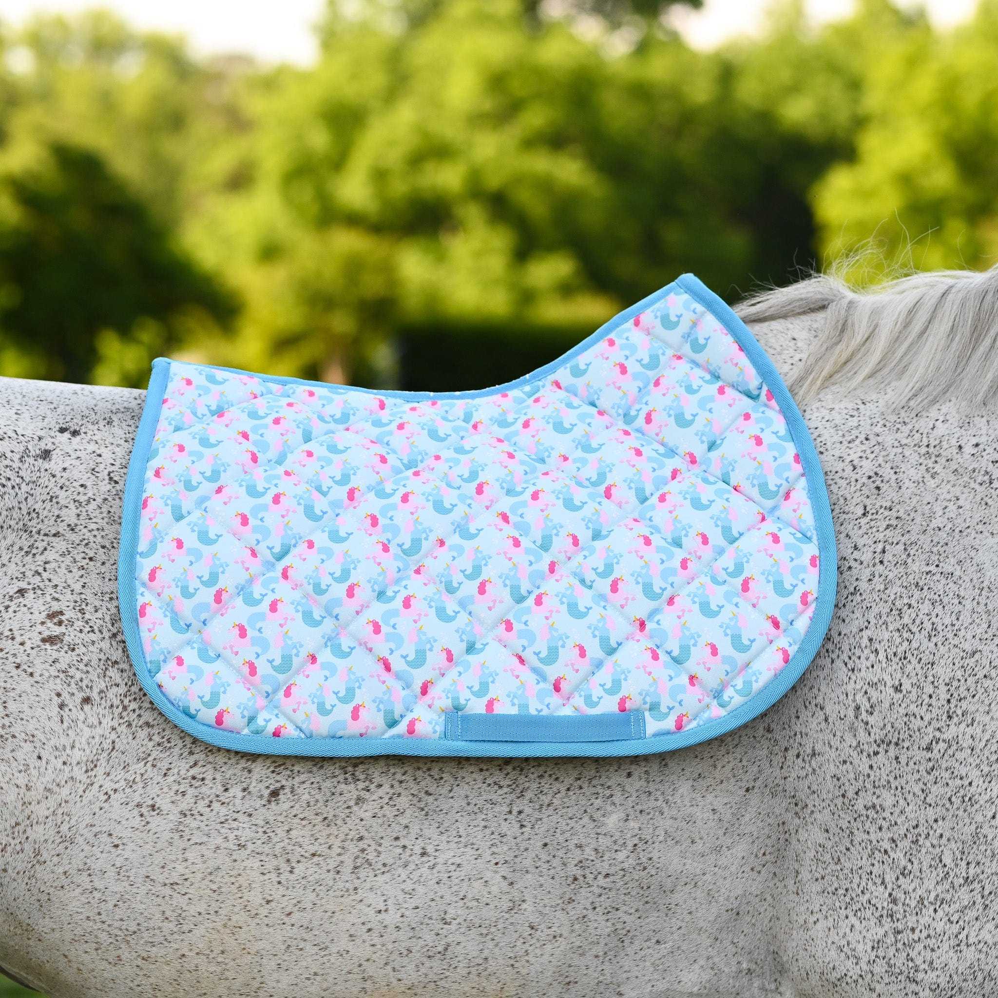 Dreamers & Schemers Sea Corn Saddle Pad – patterned saddle pad, equestrian gift, horseback riding gear from Dreamers & Schemers Saddle Pads