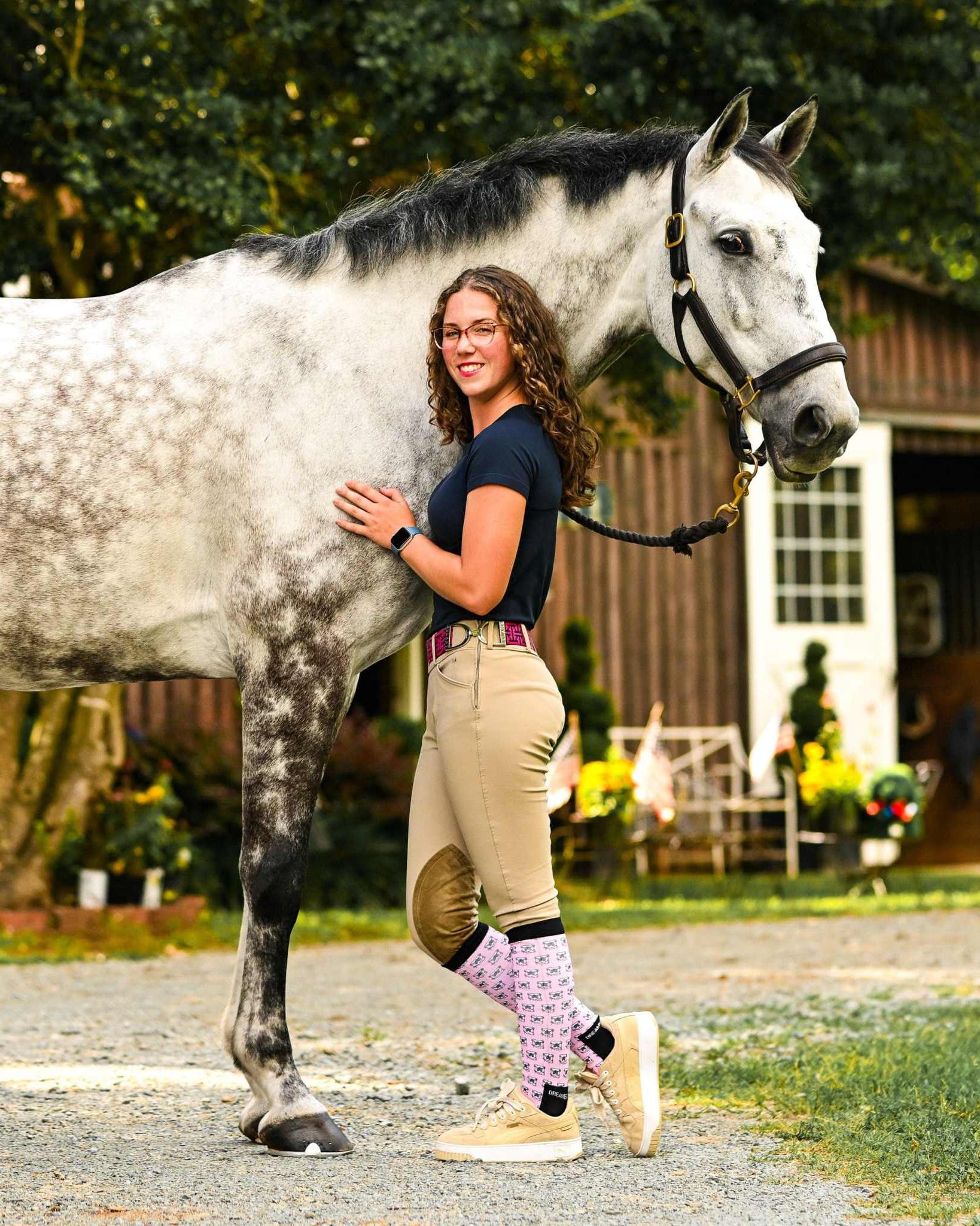 dreamers & schemers Pair & A Spare Side Eye Pair & A Spare Socks equestrian boot socks boot socks thin socks riding socks pattern socks tall socks funny socks knee high socks horse socks horse show socks