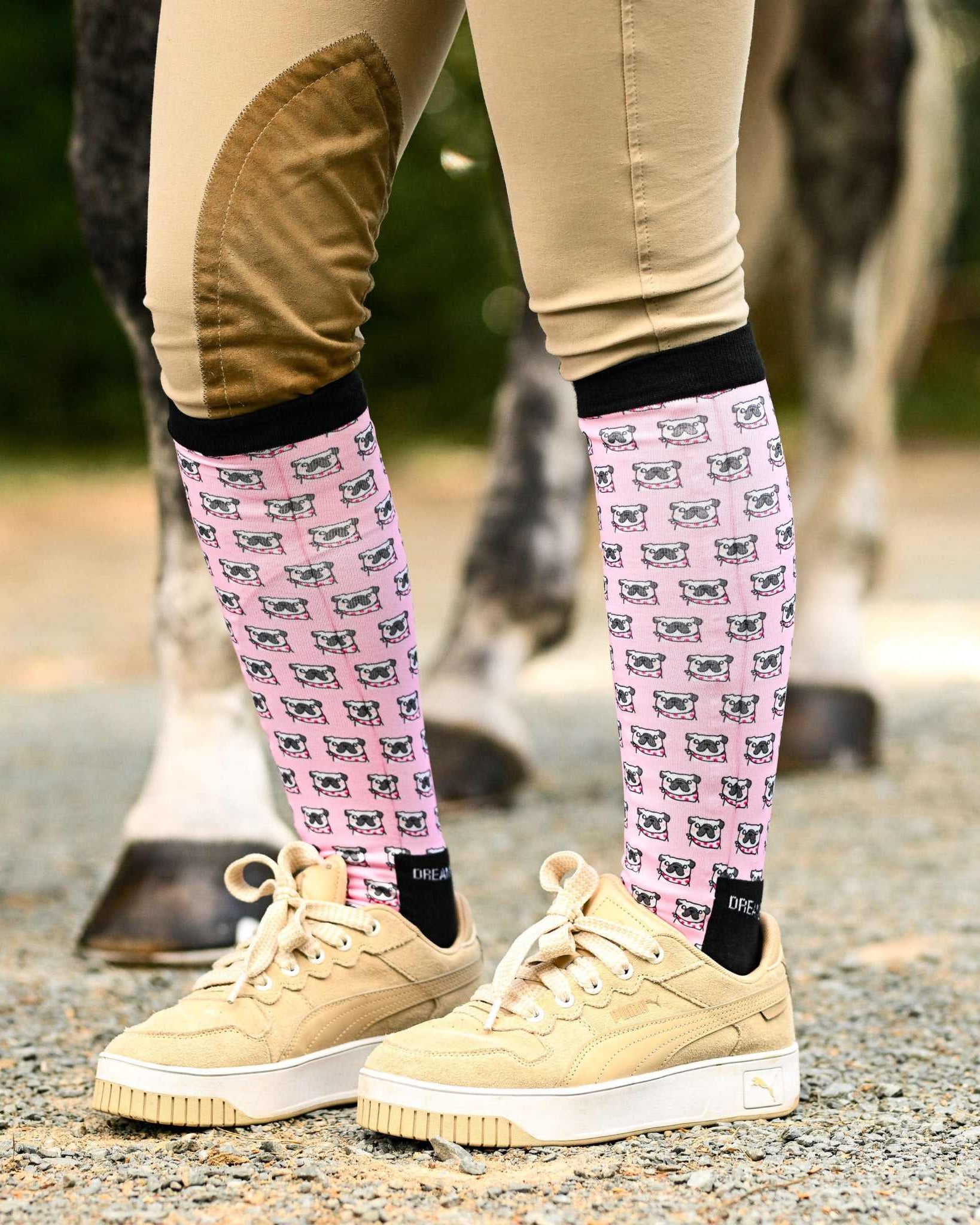 dreamers & schemers Pair & A Spare Side Eye Pair & A Spare Socks equestrian boot socks boot socks thin socks riding socks pattern socks tall socks funny socks knee high socks horse socks horse show socks