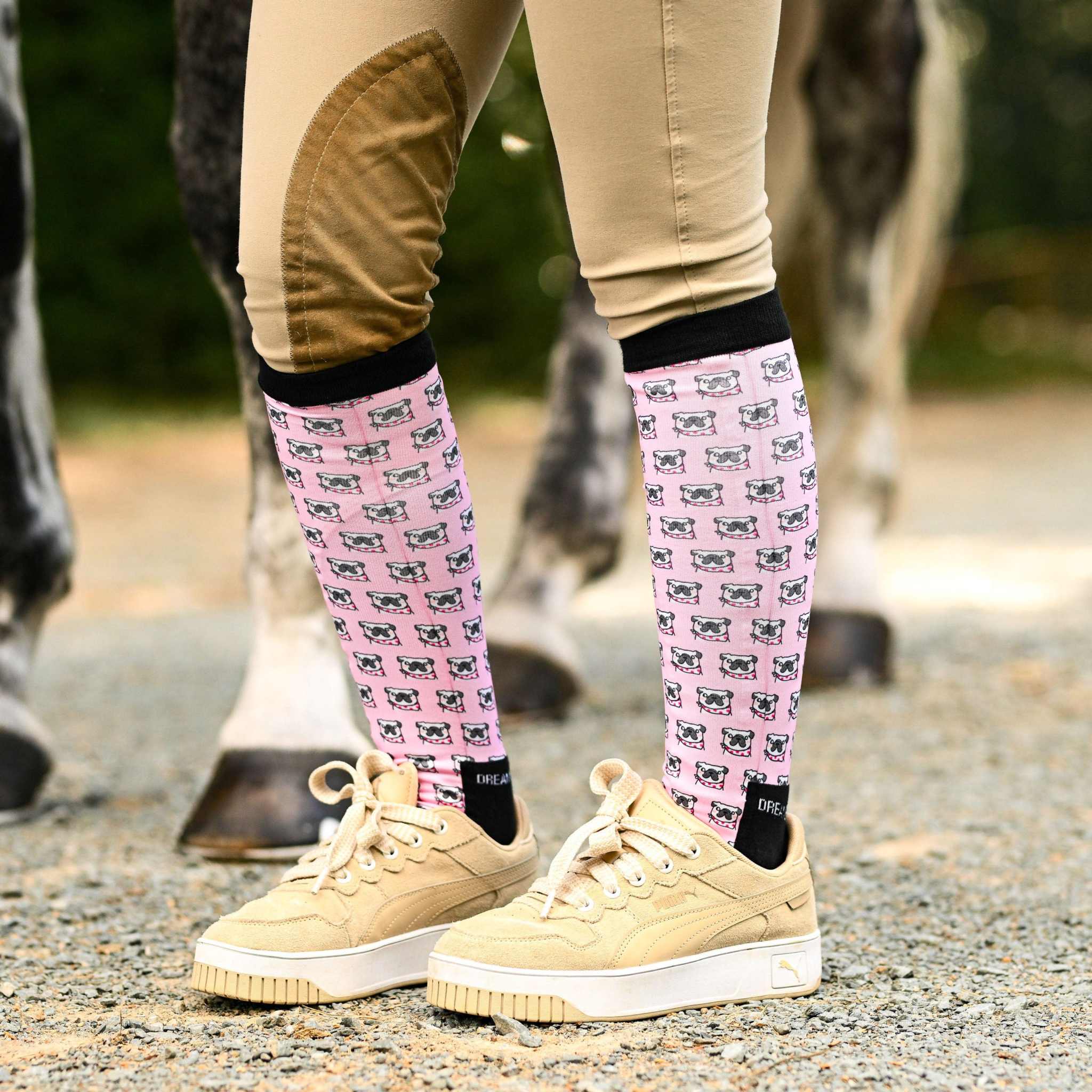 dreamers & schemers Pair & A Spare Side Eye Pair & A Spare Socks equestrian boot socks boot socks thin socks riding socks pattern socks tall socks funny socks knee high socks horse socks horse show socks