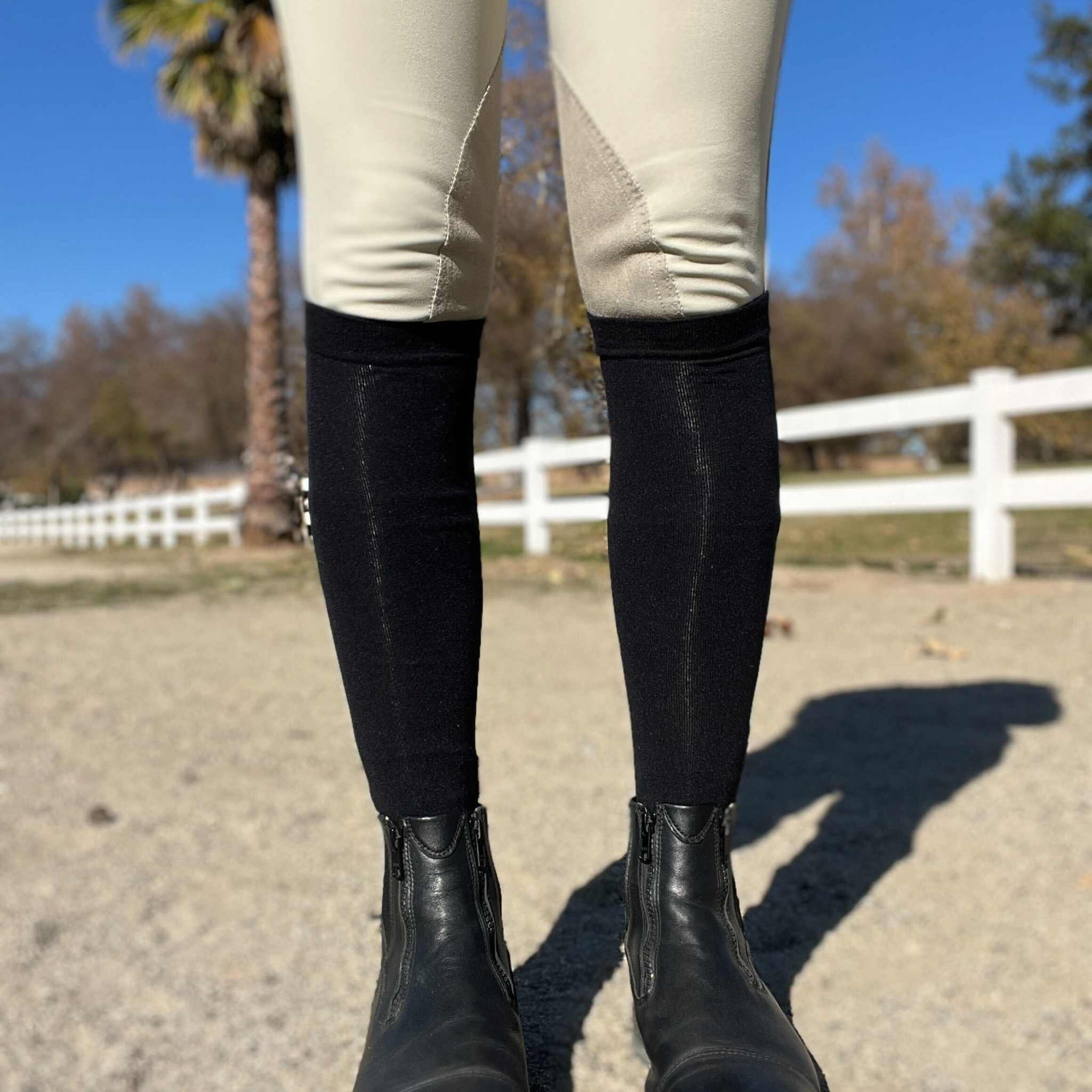 dreamers & schemers Simple Solid Pair of Socks- Black equestrian boot socks boot socks thin socks riding socks pattern socks tall socks funny socks knee high socks horse socks horse show socks