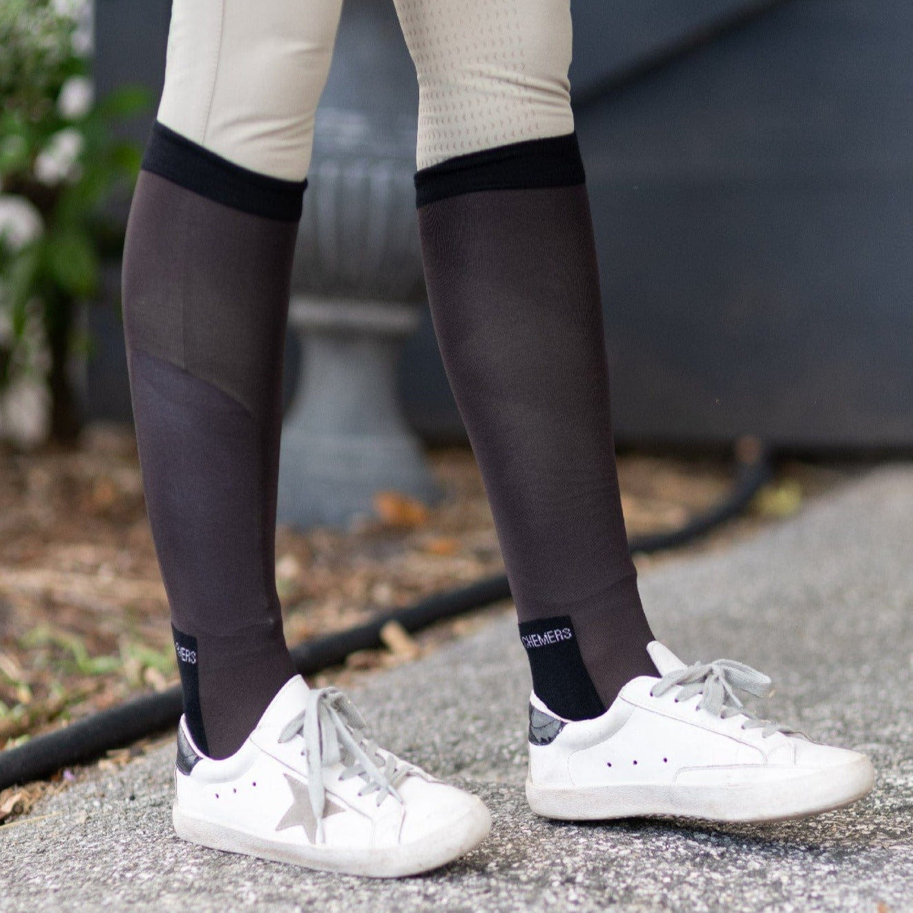 dreamers & schemers Knit Socks Simple Solids Pair & Spare- Dark Brown equestrian boot socks boot socks thin socks riding socks pattern socks tall socks funny socks knee high socks horse socks horse show socks