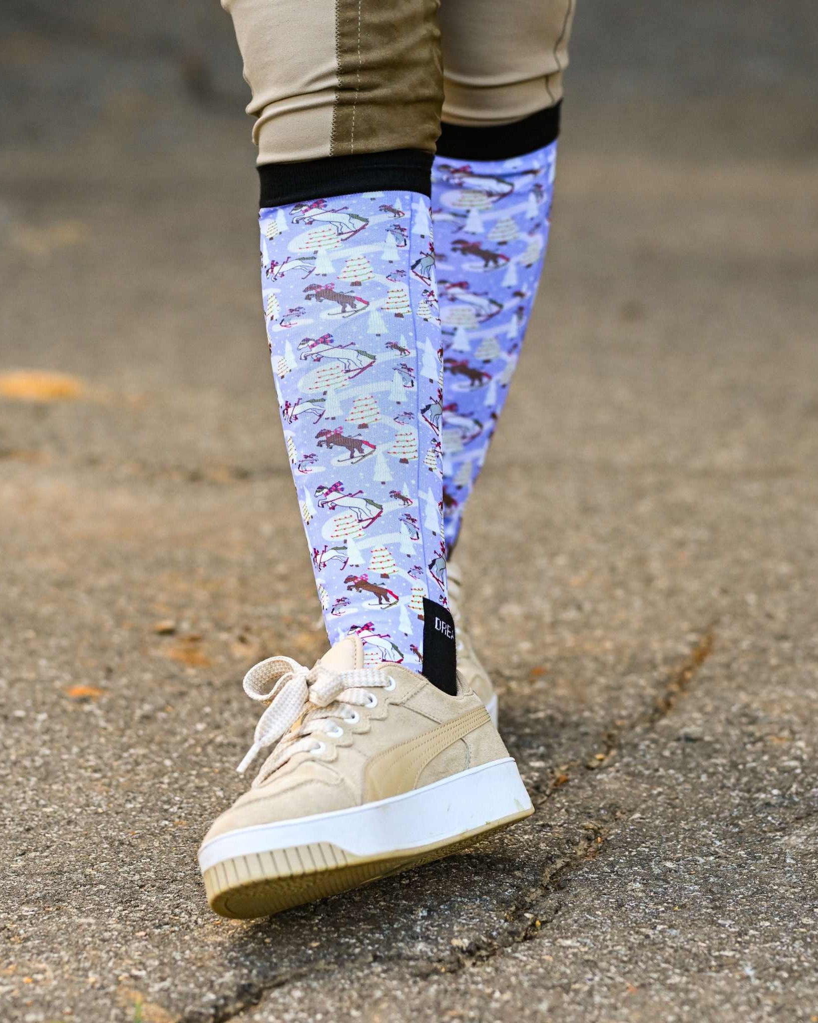 dreamers & schemers Pair & A Spare Ski You Later Pair & A Spare Socks equestrian boot socks boot socks thin socks riding socks pattern socks tall socks funny socks knee high socks horse socks horse show socks