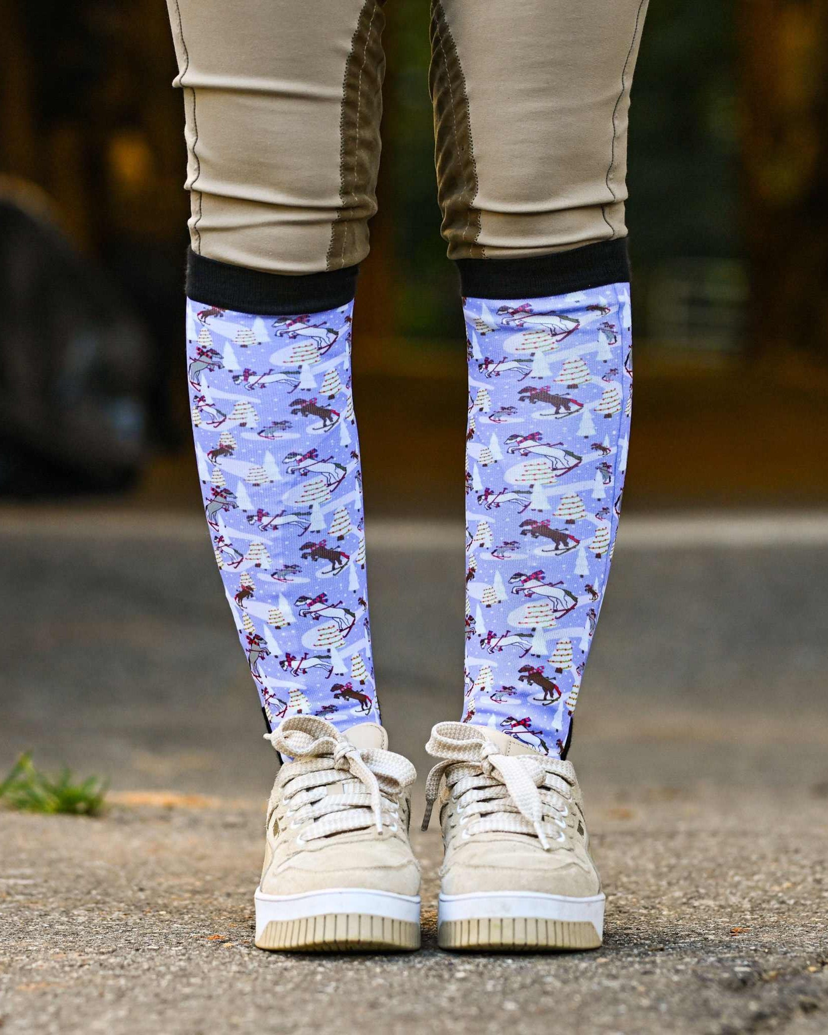 dreamers & schemers Pair & A Spare Ski You Later Pair & A Spare Socks equestrian boot socks boot socks thin socks riding socks pattern socks tall socks funny socks knee high socks horse socks horse show socks