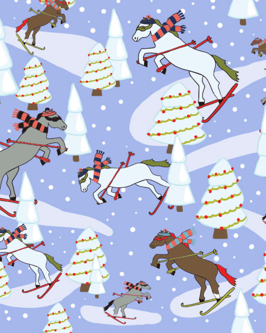 Dreamers & Schemers Ski You Later Saddle Pad – patterned saddle pad, equestrian gift, horseback riding gear from Dreamers & Schemers Saddle Pads