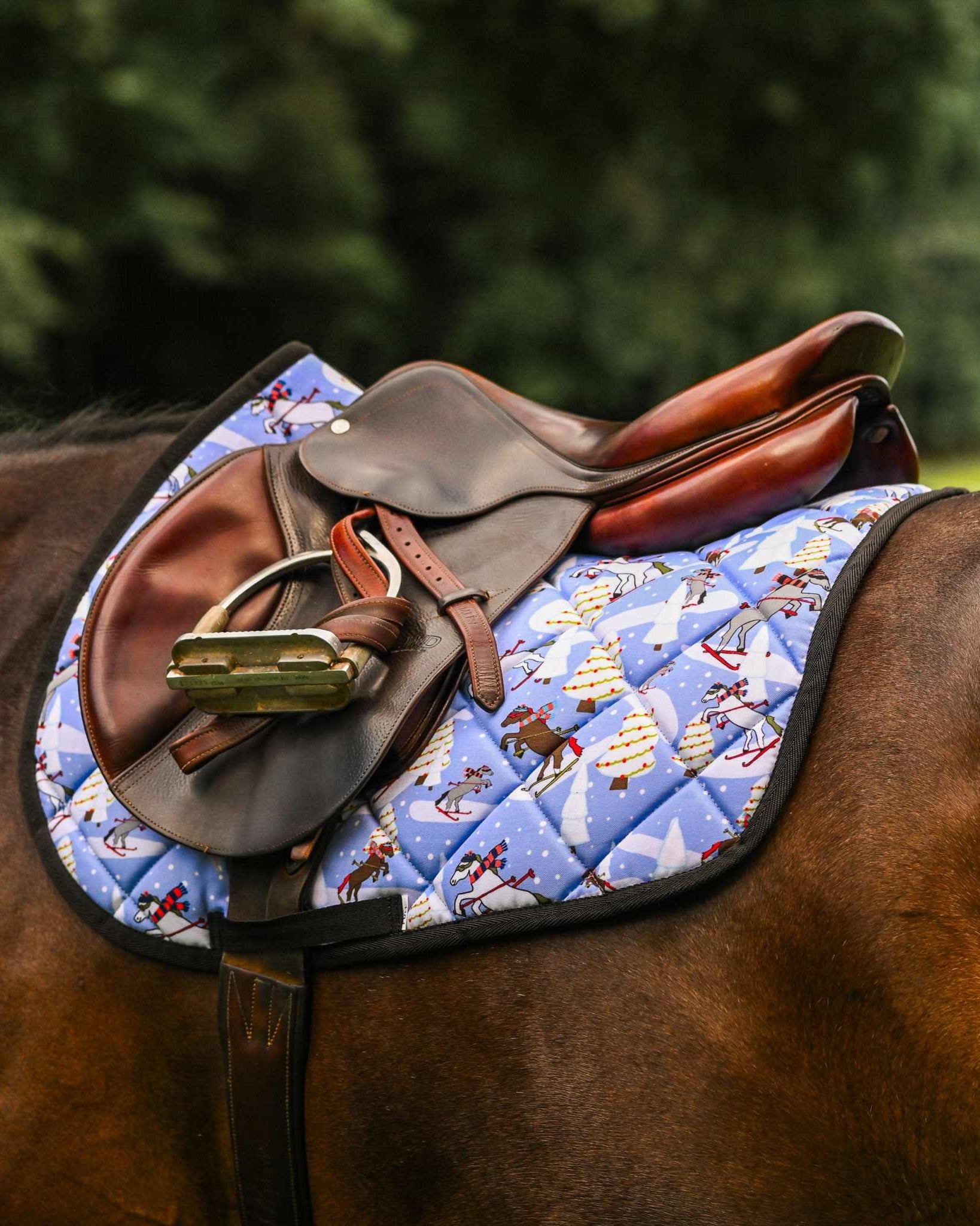 Dreamers & Schemers Ski You Later Saddle Pad – patterned saddle pad, equestrian gift, horseback riding gear from Dreamers & Schemers Saddle Pads