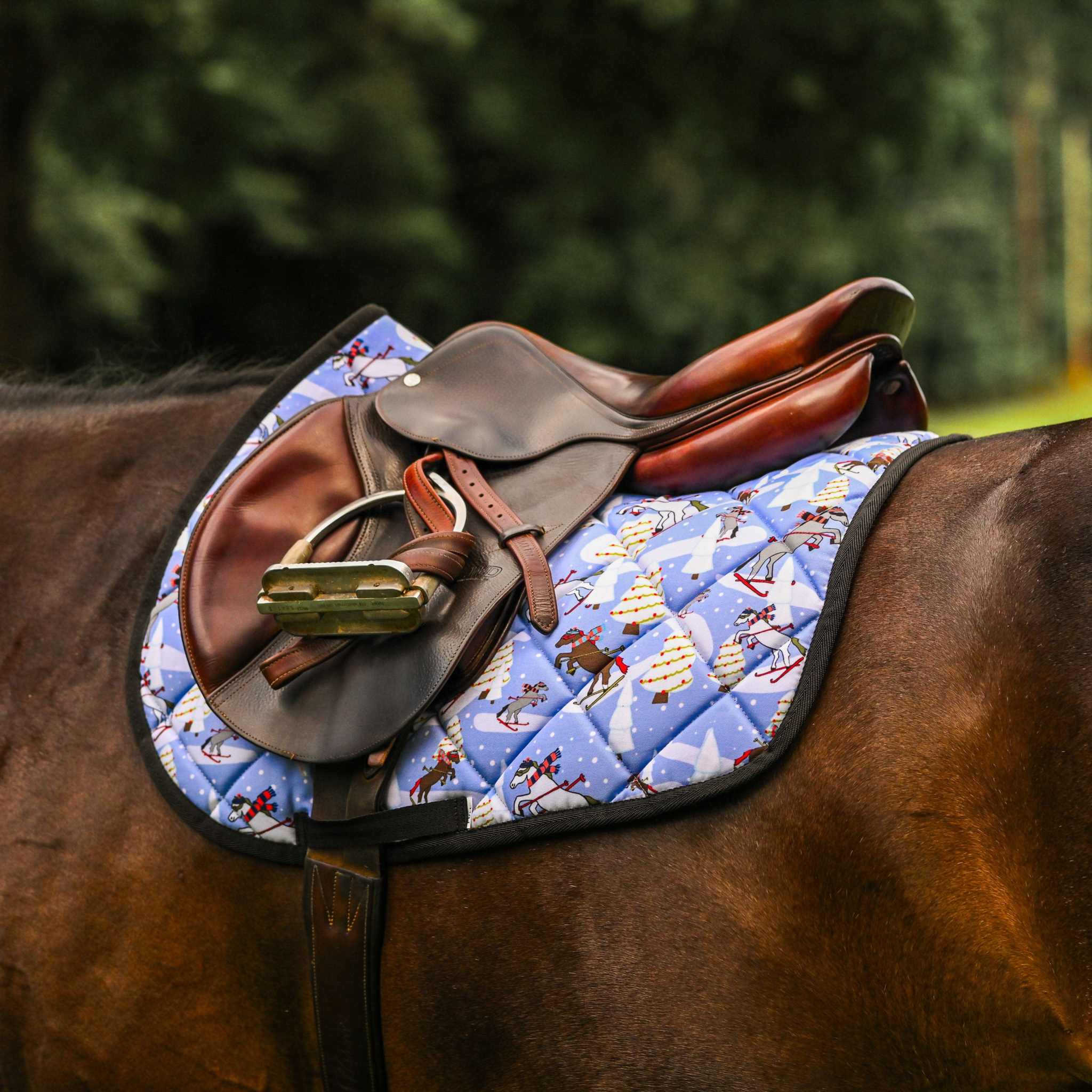 Dreamers & Schemers Ski You Later Saddle Pad – patterned saddle pad, equestrian gift, horseback riding gear from Dreamers & Schemers Saddle Pads
