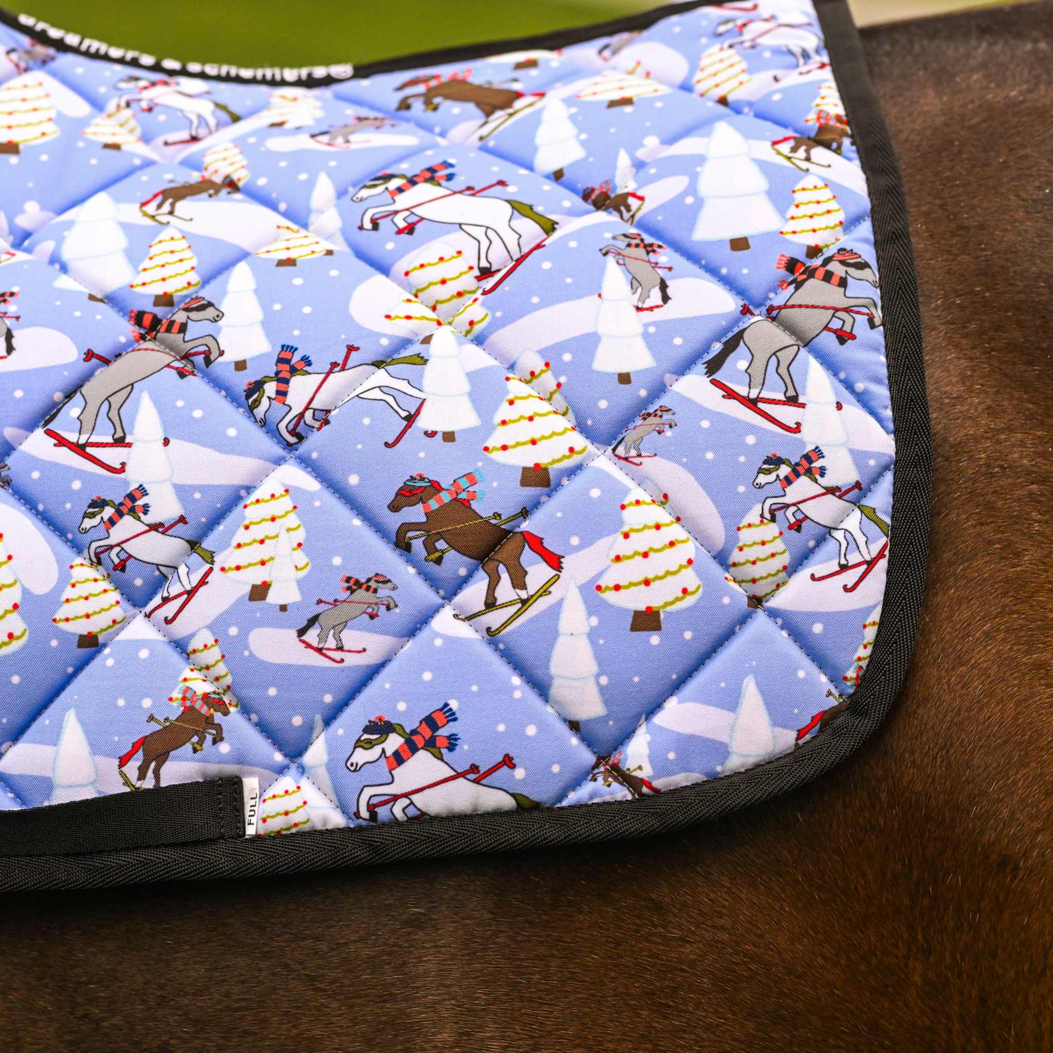 Dreamers & Schemers Ski You Later Saddle Pad – patterned saddle pad, equestrian gift, horseback riding gear from Dreamers & Schemers Saddle Pads