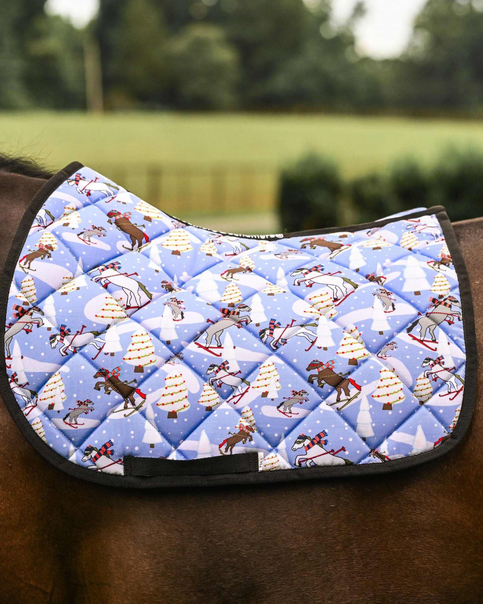 Dreamers & Schemers Ski You Later Saddle Pad – patterned saddle pad, equestrian gift, horseback riding gear from Dreamers & Schemers Saddle Pads