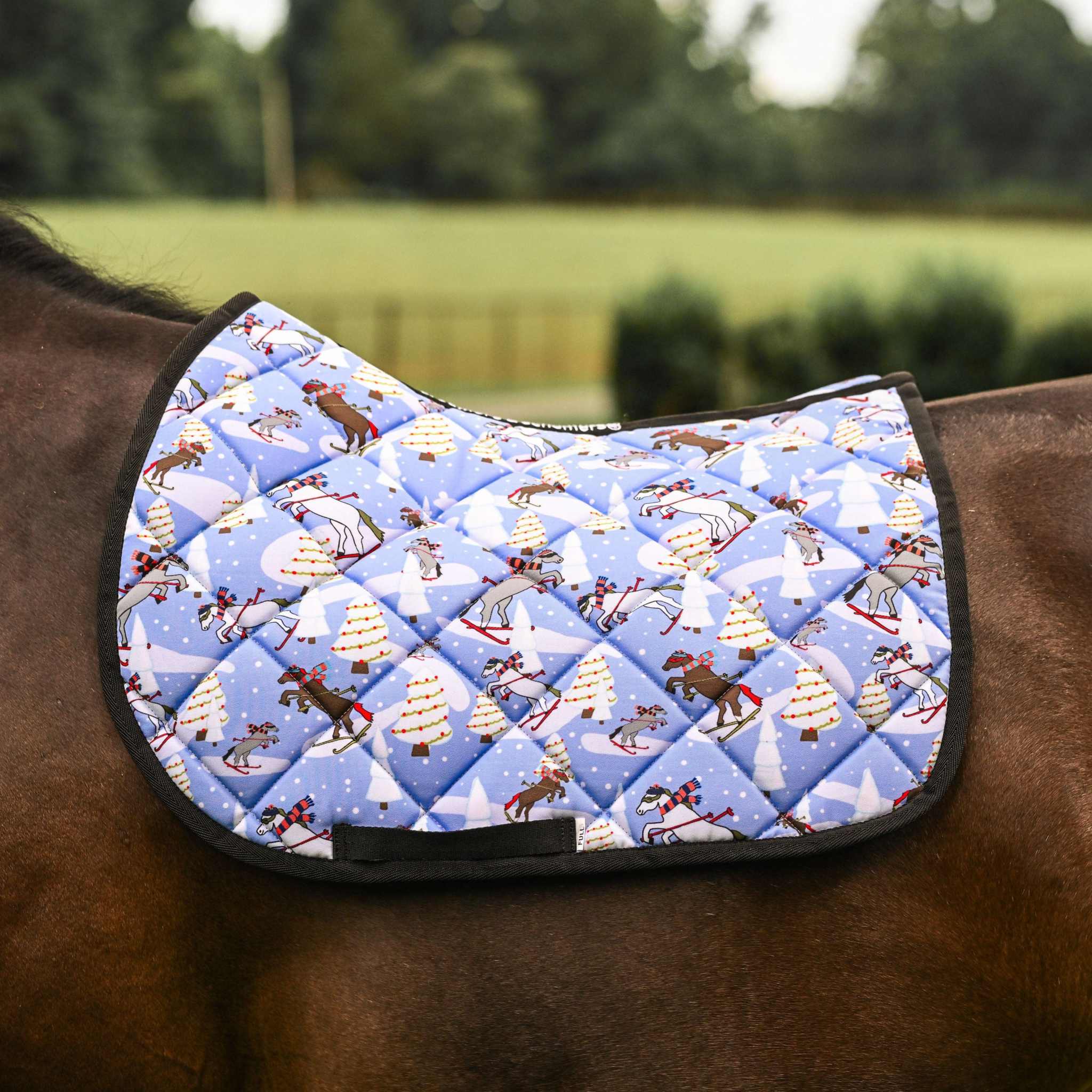 Dreamers & Schemers Ski You Later Saddle Pad – patterned saddle pad, equestrian gift, horseback riding gear from Dreamers & Schemers Saddle Pads