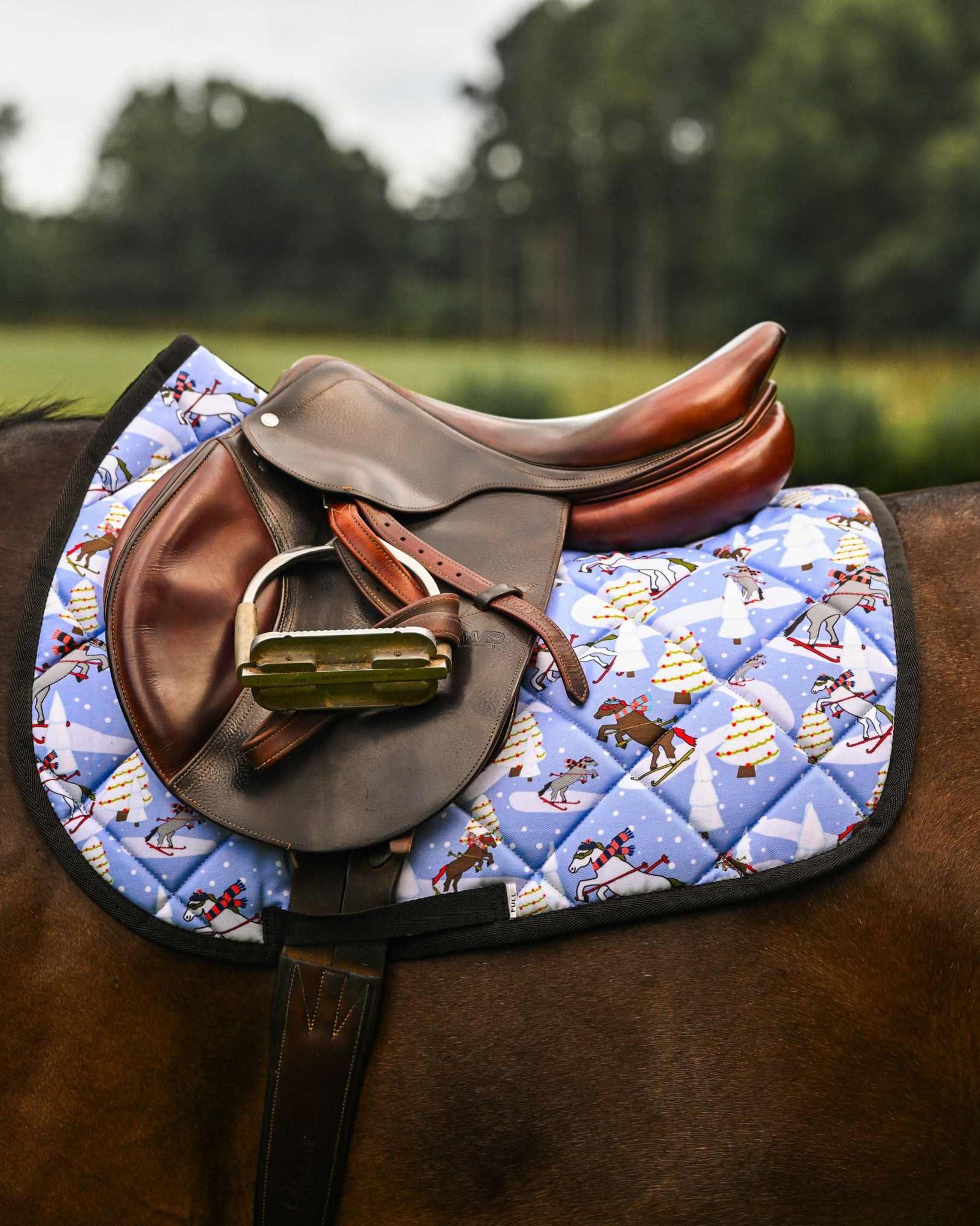 Dreamers & Schemers Ski You Later Saddle Pad – patterned saddle pad, equestrian gift, horseback riding gear from Dreamers & Schemers Saddle Pads