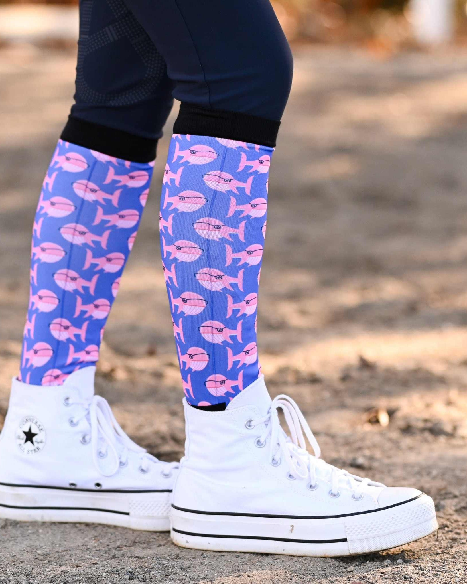 dreamers & schemers Pair & A Spare SMRT Whale Pair & a Spare Socks equestrian boot socks boot socks thin socks riding socks pattern socks tall socks funny socks knee high socks horse socks horse show socks