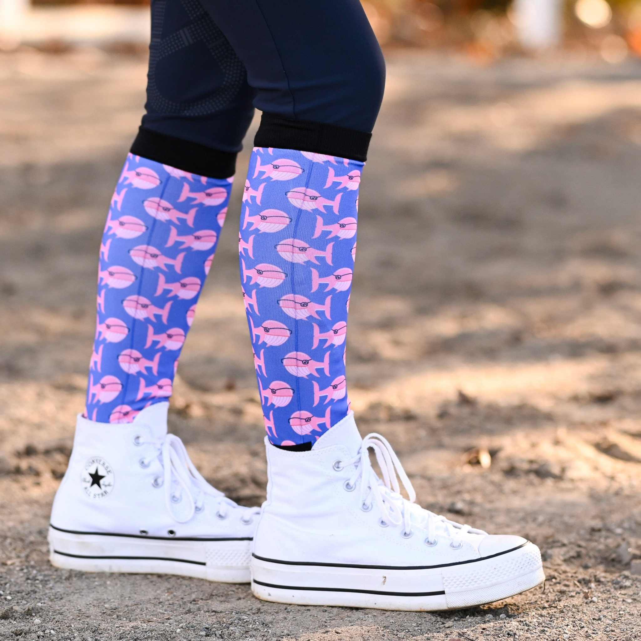 dreamers & schemers Pair & A Spare SMRT Whale Pair & a Spare Socks equestrian boot socks boot socks thin socks riding socks pattern socks tall socks funny socks knee high socks horse socks horse show socks