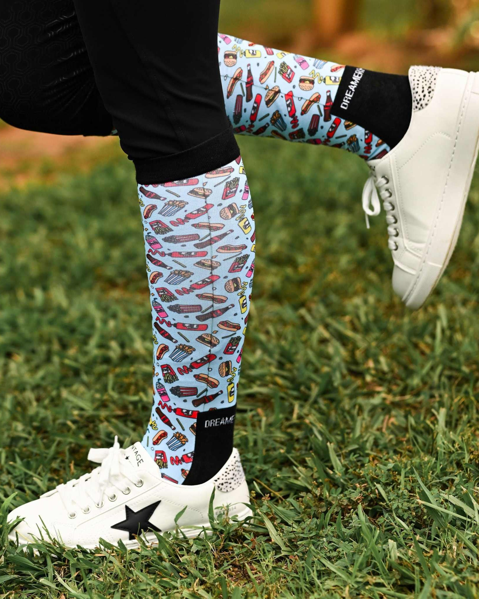 dreamers & schemers Pair & A Spare Snack Attack Pair & A Spare Socks equestrian boot socks boot socks thin socks riding socks pattern socks tall socks funny socks knee high socks horse socks horse show socks