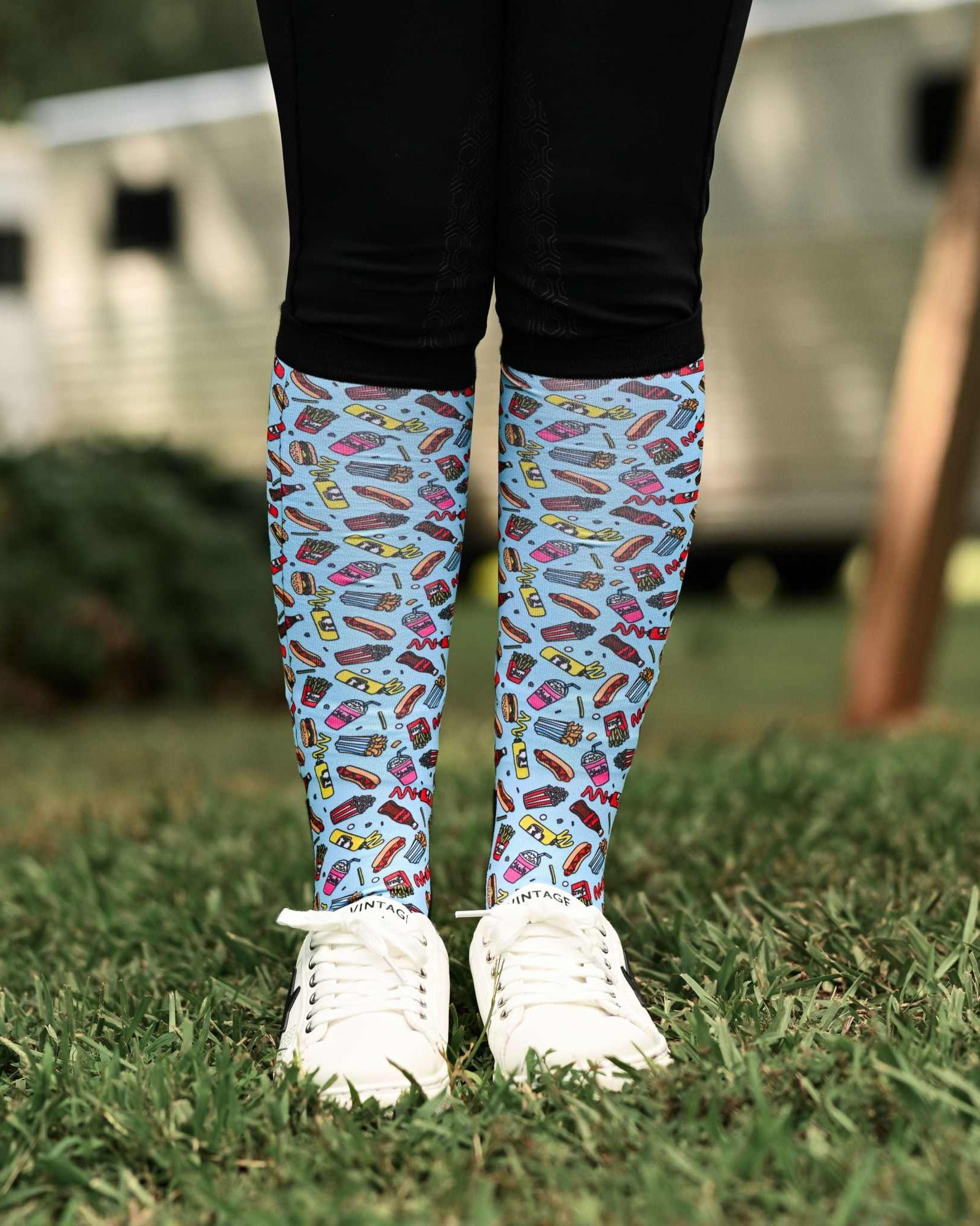 dreamers & schemers Pair & A Spare Snack Attack Pair & A Spare Socks equestrian boot socks boot socks thin socks riding socks pattern socks tall socks funny socks knee high socks horse socks horse show socks