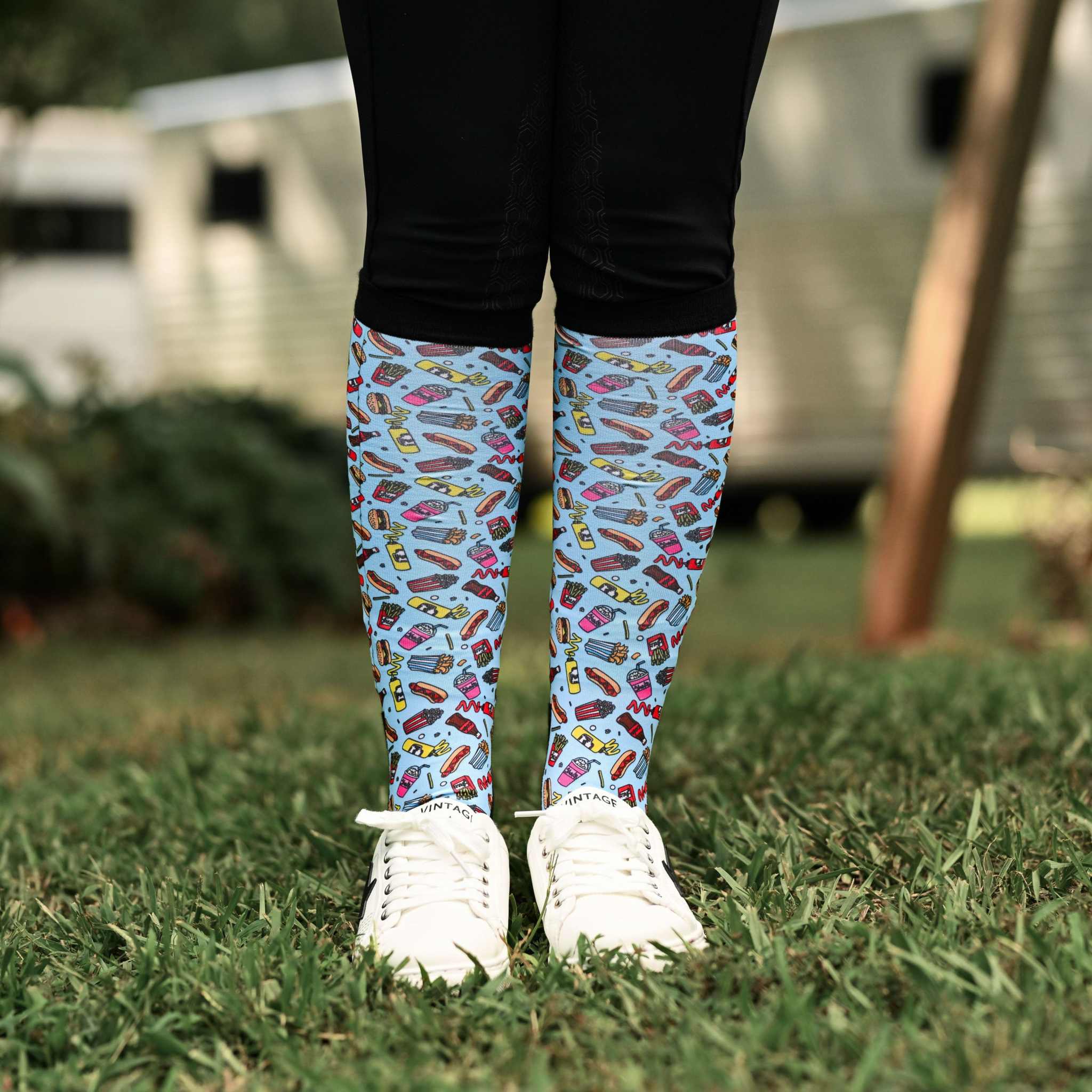 dreamers & schemers Pair & A Spare Snack Attack Pair & A Spare Socks equestrian boot socks boot socks thin socks riding socks pattern socks tall socks funny socks knee high socks horse socks horse show socks