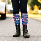 dreamers & schemers Pair & A Spare Snow Much Fun Pair & A Spare Socks equestrian boot socks boot socks thin socks riding socks pattern socks tall socks funny socks knee high socks horse socks horse show socks