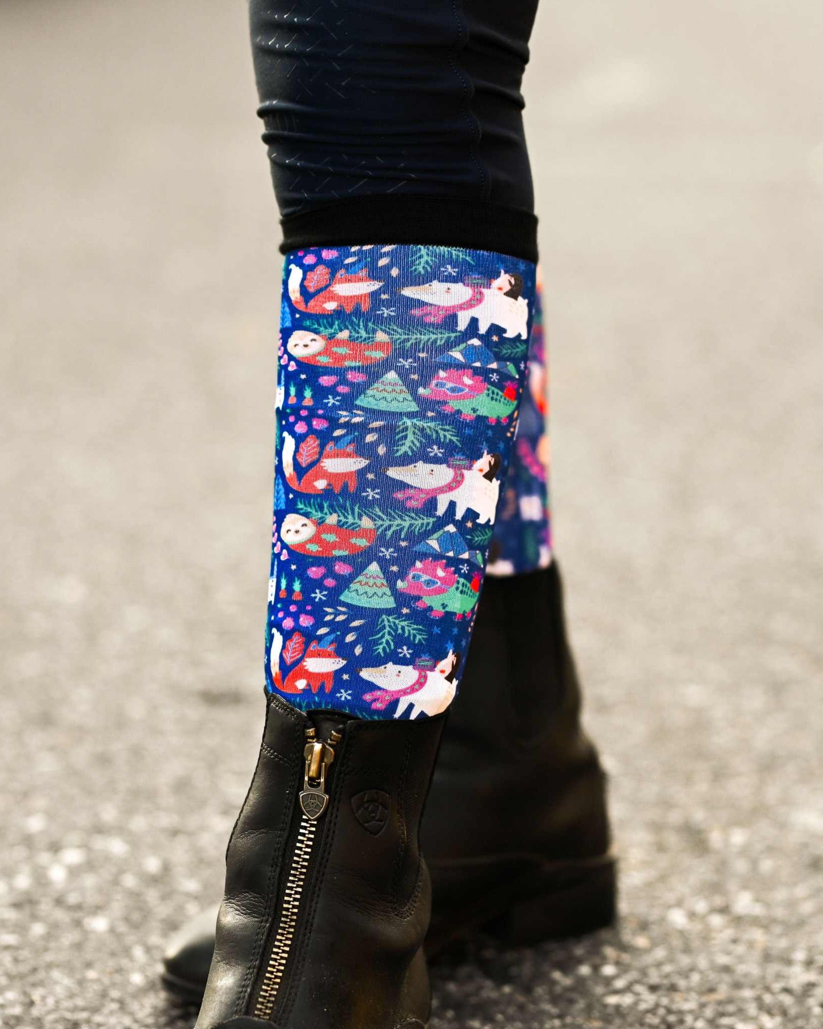 dreamers & schemers Pair & A Spare Snow Much Fun Pair & A Spare Socks equestrian boot socks boot socks thin socks riding socks pattern socks tall socks funny socks knee high socks horse socks horse show socks