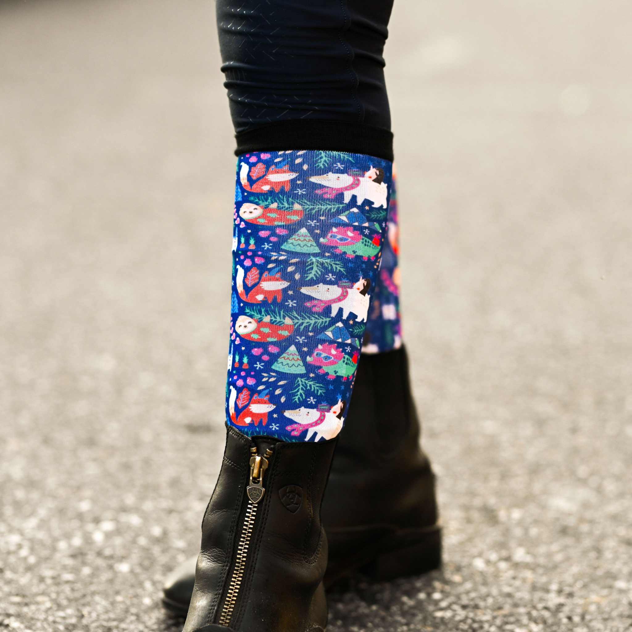 dreamers & schemers Pair & A Spare Snow Much Fun Pair & A Spare Socks equestrian boot socks boot socks thin socks riding socks pattern socks tall socks funny socks knee high socks horse socks horse show socks