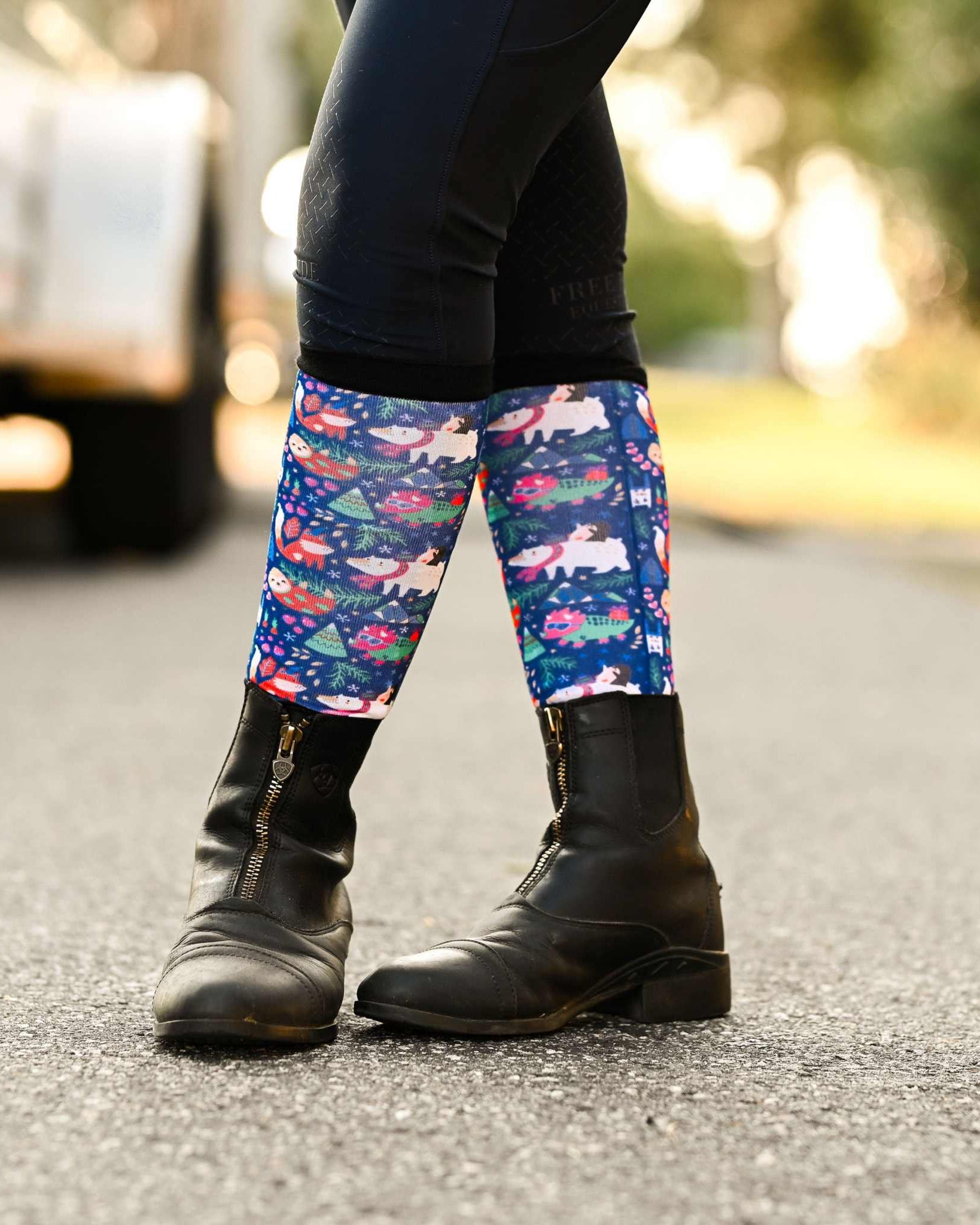 dreamers & schemers Youth Snow Much Fun Youth Pair & A Spare Socks equestrian boot socks boot socks thin socks riding socks pattern socks tall socks funny socks knee high socks horse socks horse show socks