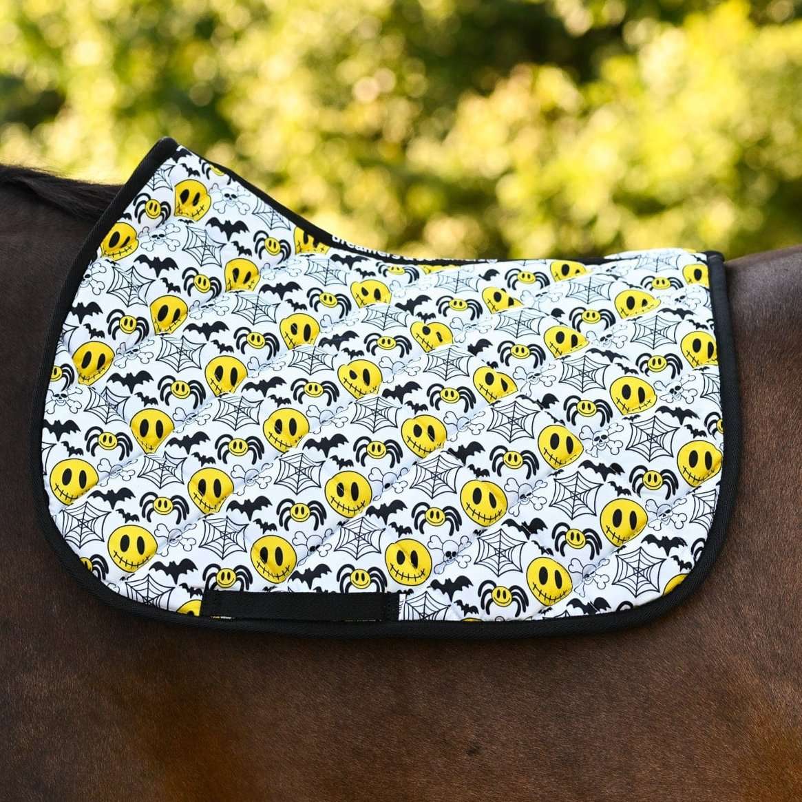 Dreamers & Schemers Spooky Smile Saddle Pad – patterned saddle pad, equestrian gift, horseback riding gear from Dreamers & Schemers Saddle Pads