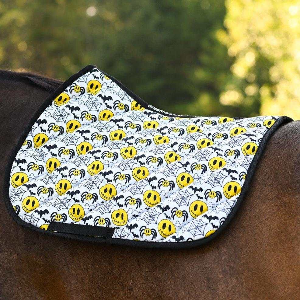 Dreamers & Schemers Spooky Smile Saddle Pad – patterned saddle pad, equestrian gift, horseback riding gear from Dreamers & Schemers Saddle Pads