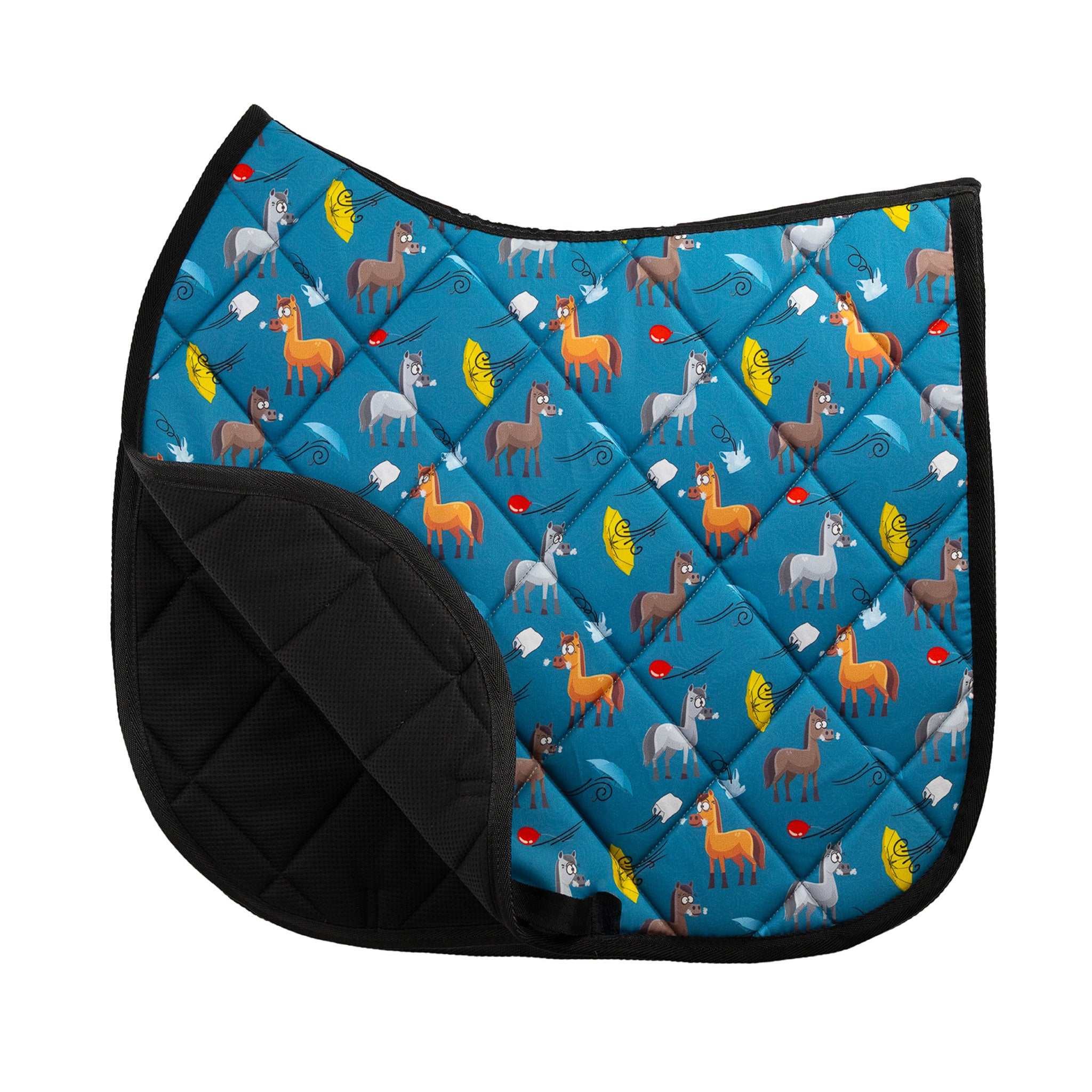 Spring Scaries Saddle Pad full size with cushy quilting and stylish pattern for horseback riding