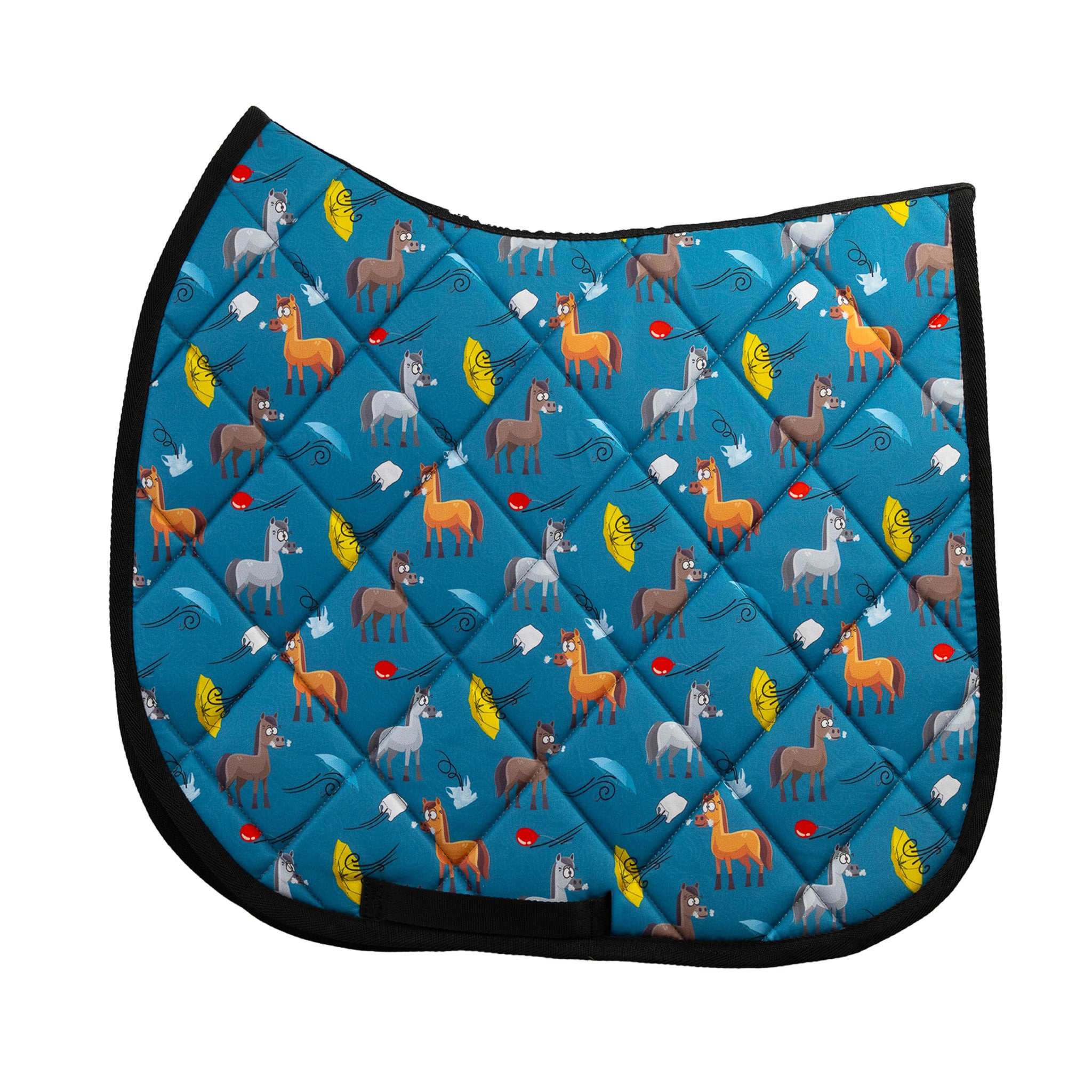 Spring Scaries Saddle Pad Full with cushy quilting and playful design for everyday riding comfort