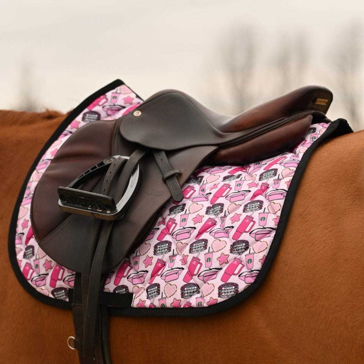 Dreamers & Schemers Starbs & Stanley Saddle Pad – patterned saddle pad, equestrian gift, horseback riding gear from Dreamers & Schemers Saddle Pads