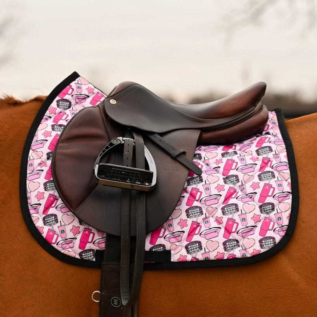 Dreamers & Schemers Starbs & Stanley Saddle Pad – patterned saddle pad, equestrian gift, horseback riding gear from Dreamers & Schemers Saddle Pads