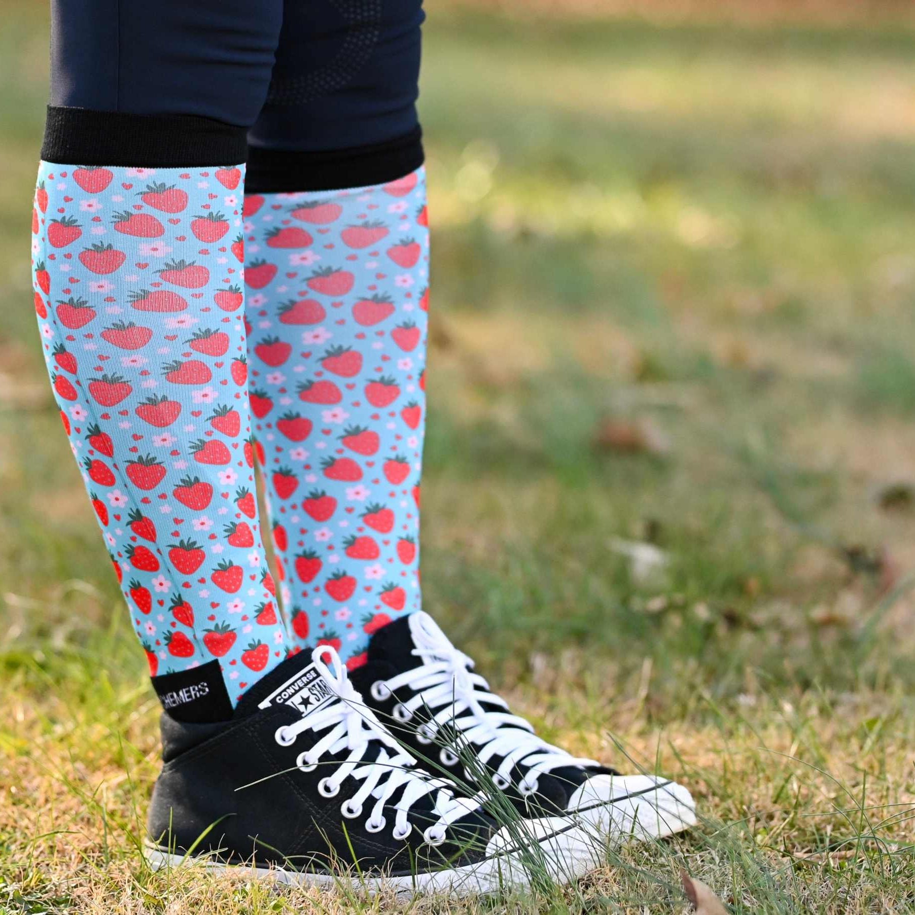 dreamers & schemers Pair & A Spare Strawberry Pair & a Spare Socks equestrian boot socks boot socks thin socks riding socks pattern socks tall socks funny socks knee high socks horse socks horse show socks