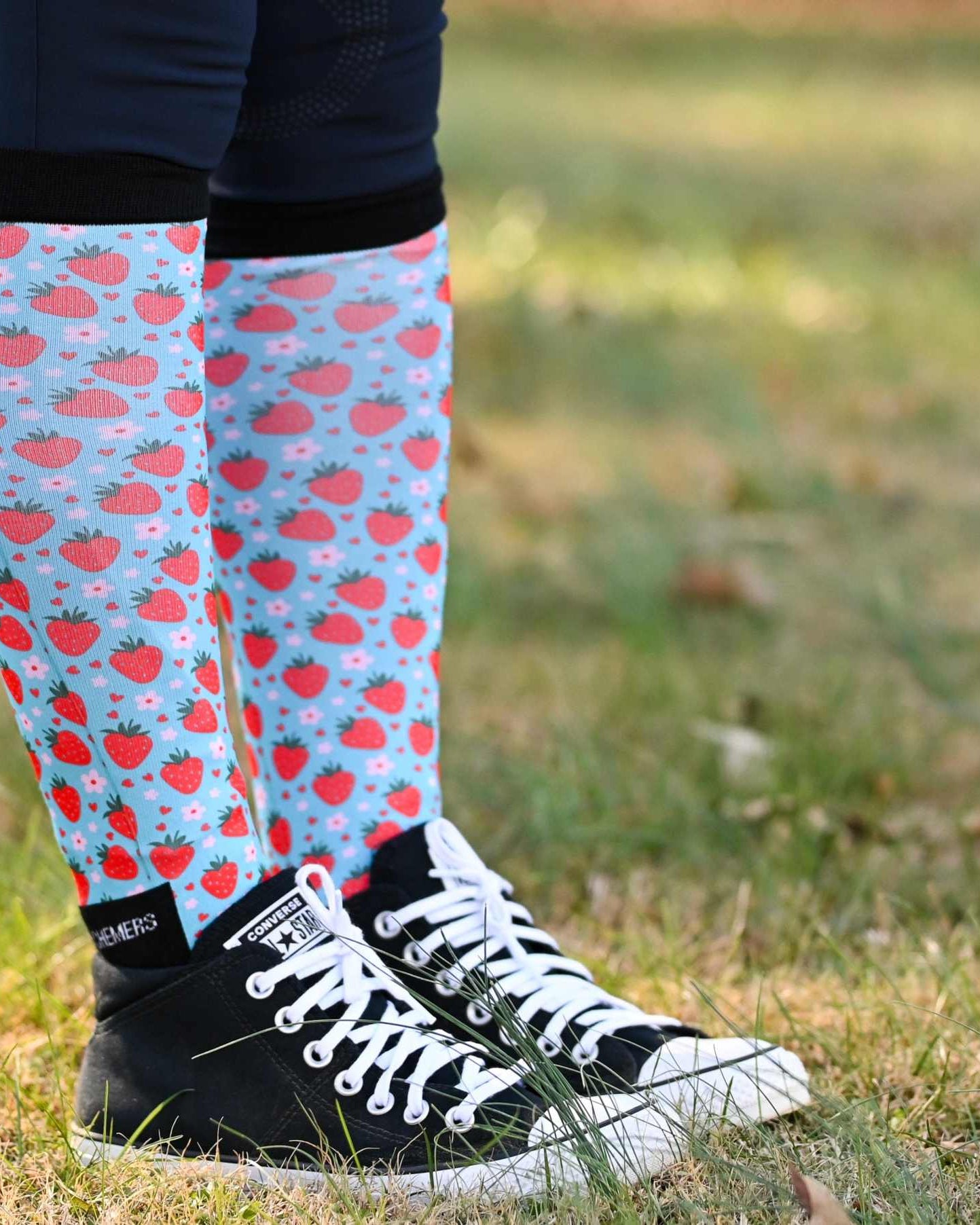 dreamers & schemers Pair & A Spare Strawberry Pair & a Spare Socks equestrian boot socks boot socks thin socks riding socks pattern socks tall socks funny socks knee high socks horse socks horse show socks