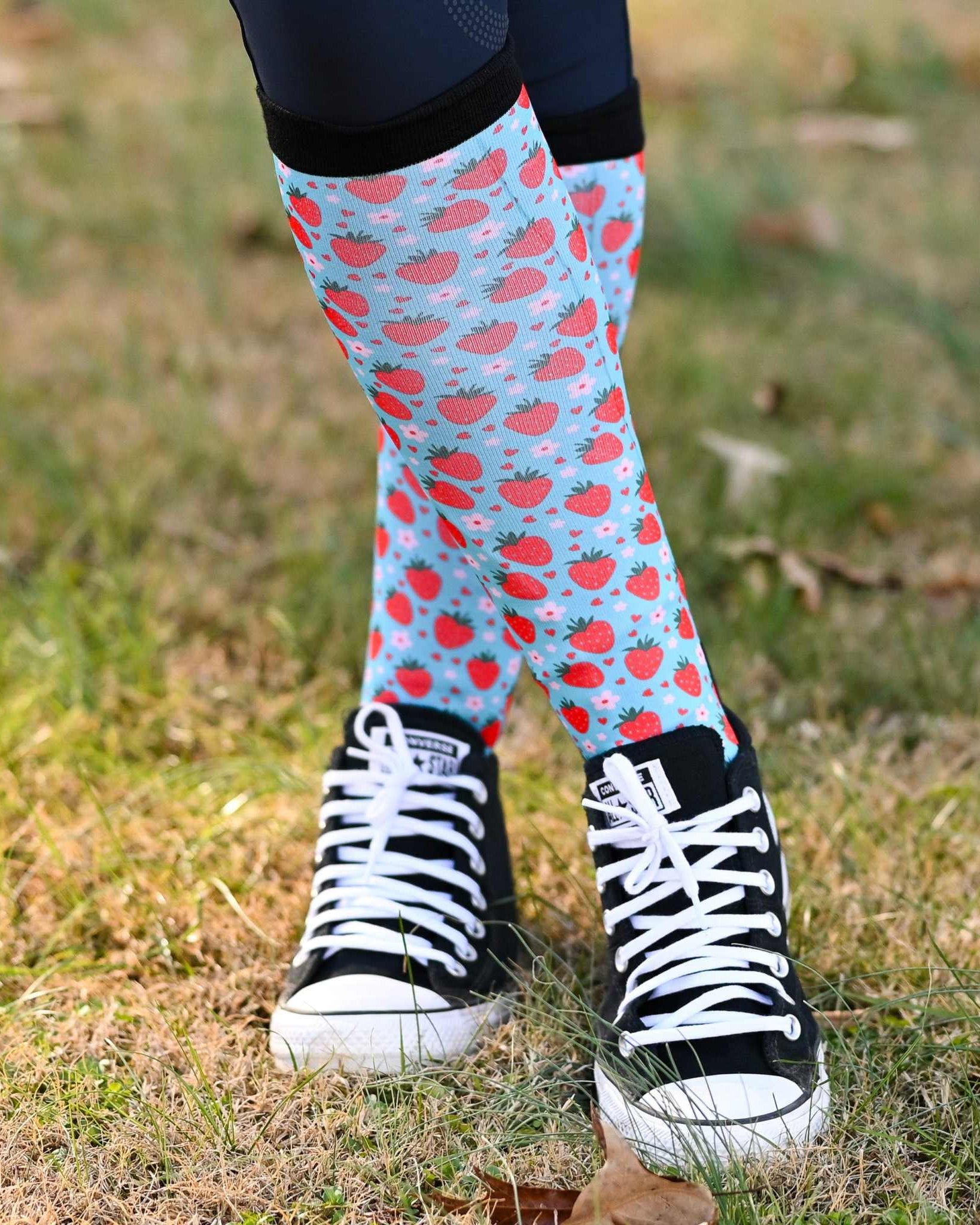 dreamers & schemers Pair & A Spare Strawberry Pair & a Spare Socks equestrian boot socks boot socks thin socks riding socks pattern socks tall socks funny socks knee high socks horse socks horse show socks