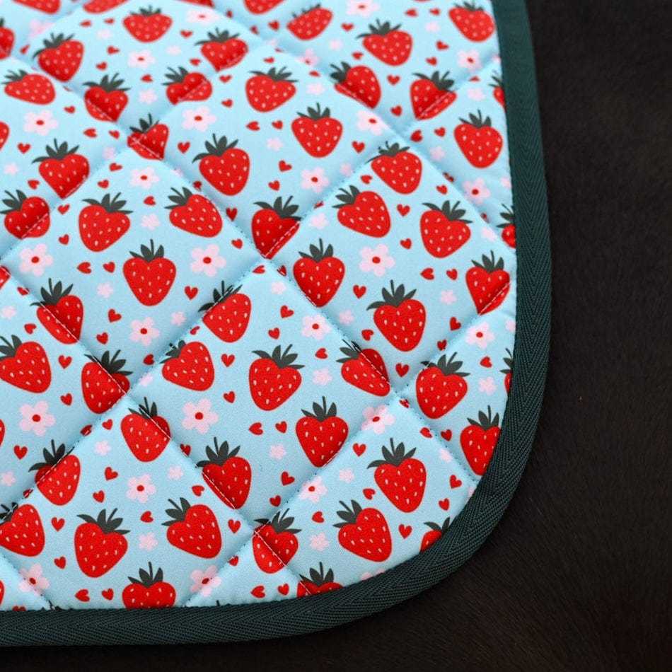 Dreamers & Schemers Strawberry Saddle Pad – patterned saddle pad, equestrian gift, horseback riding gear from Dreamers & Schemers Saddle Pads