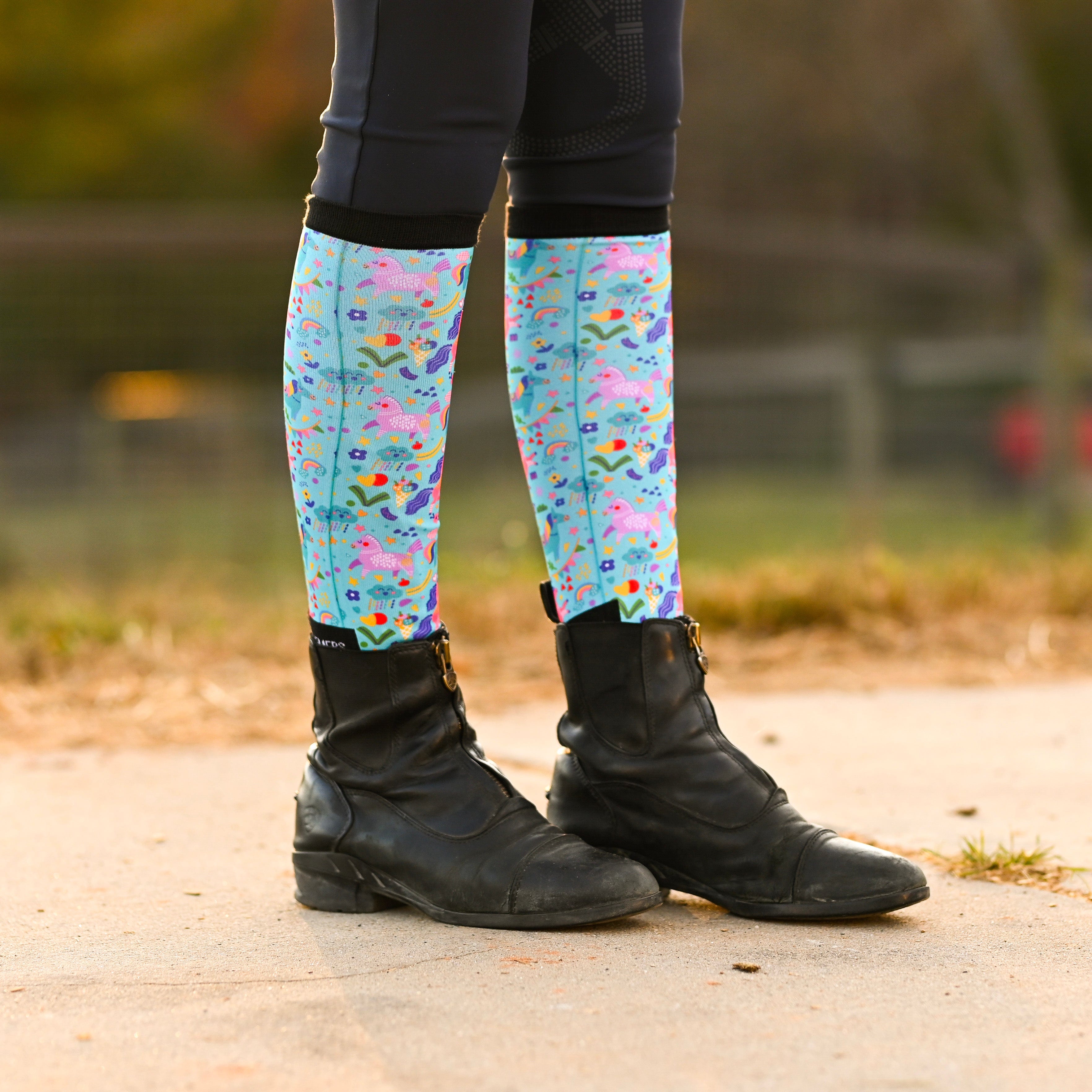 dreamers & schemers Youth Pair & a Spare Summer Camp Youth Pair & a Spare Socks equestrian boot socks boot socks thin socks riding socks pattern socks tall socks funny socks knee high socks horse socks horse show socks