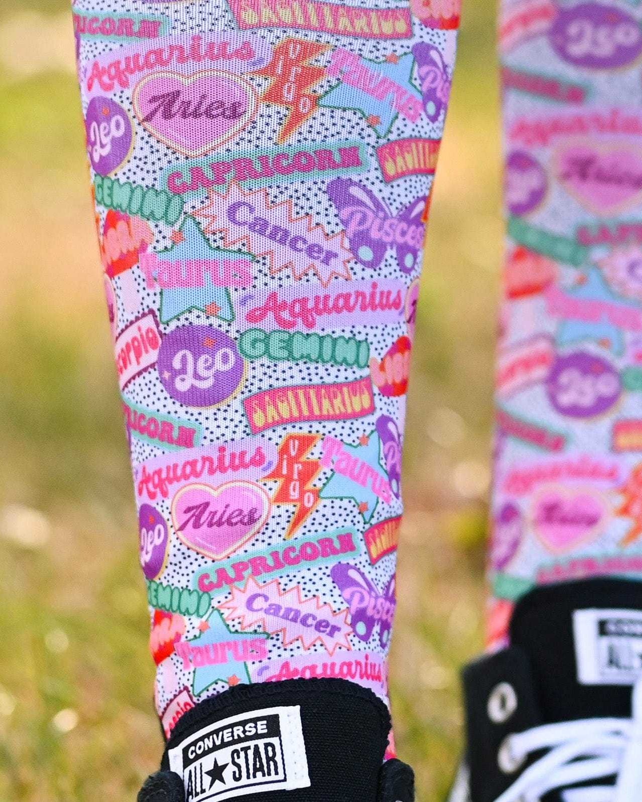 dreamers & schemers Pair & A Spare Sun Signs Pair & a Spare Socks equestrian boot socks boot socks thin socks riding socks pattern socks tall socks funny socks knee high socks horse socks horse show socks