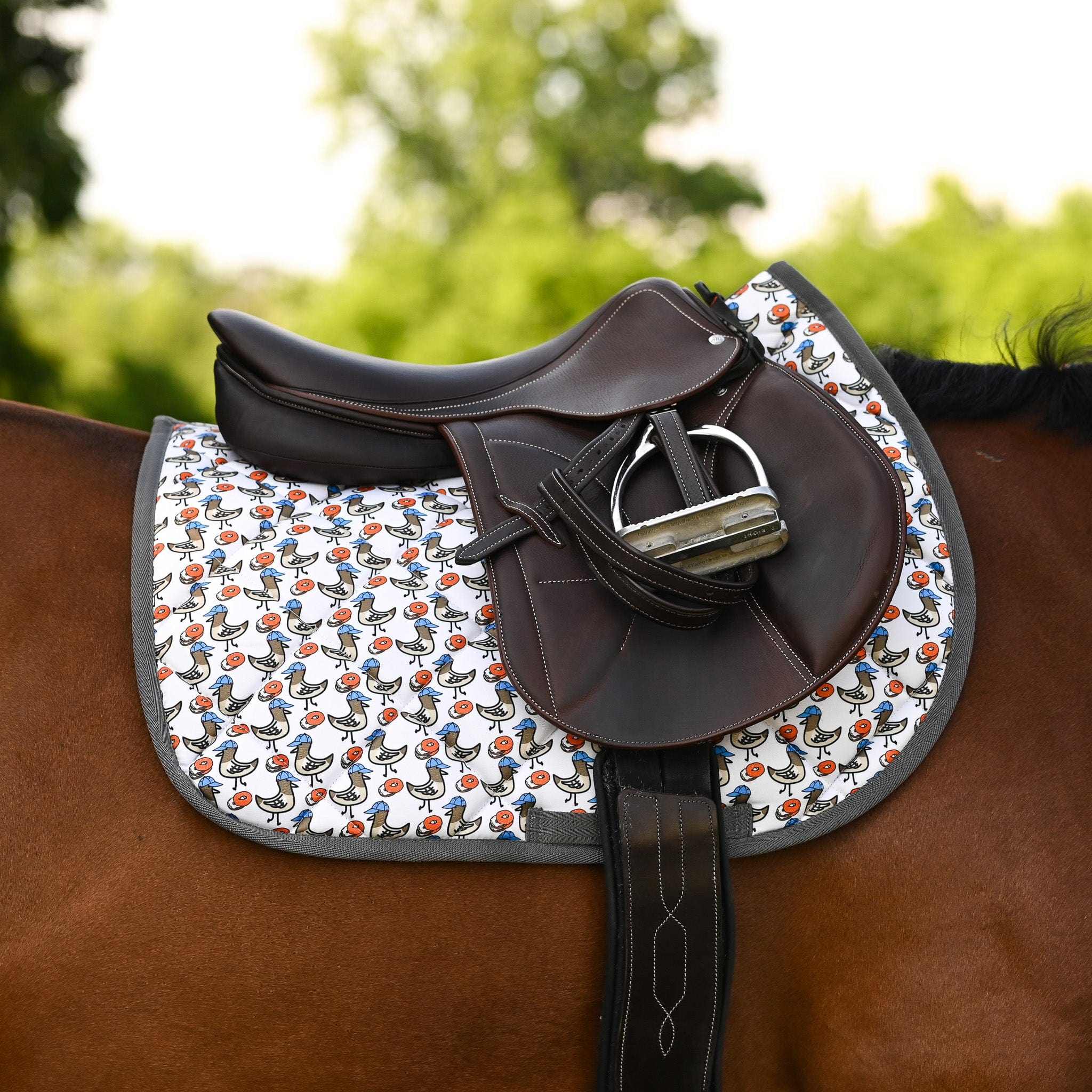 Dreamers & Schemers Sunday Morning Saddle Pad – patterned saddle pad, equestrian gift, horseback riding gear from Dreamers & Schemers Saddle Pads