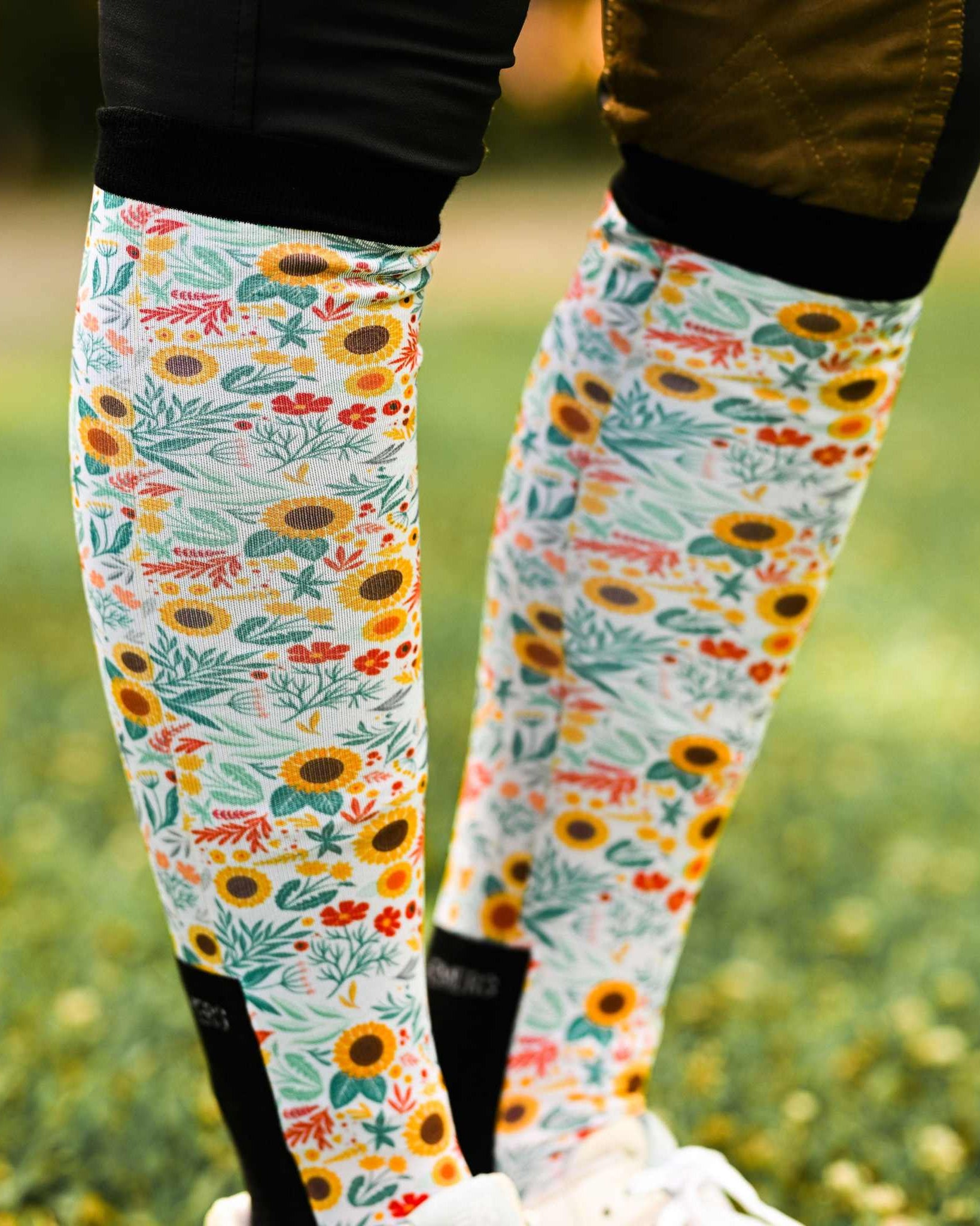 dreamers & schemers Pair & A Spare Sunflower Fields Pair & A Spare Socks equestrian boot socks boot socks thin socks riding socks pattern socks tall socks funny socks knee high socks horse socks horse show socks